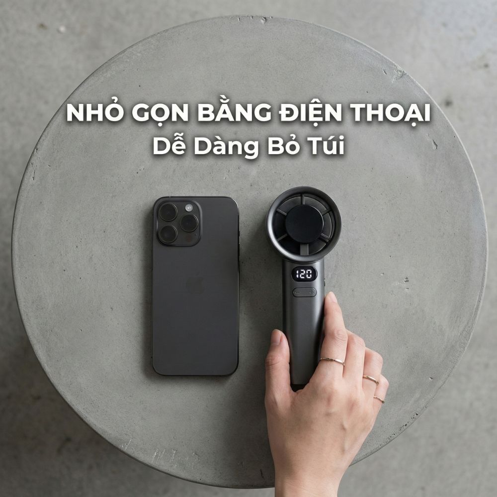 Quạt Cầm Tay Kachi MK442 – 120 Cấp Độ Gió Tuabin, Màn Hình LED Hiển Thị Pin, Bảo Hành 18 Tháng_thumbnail_6