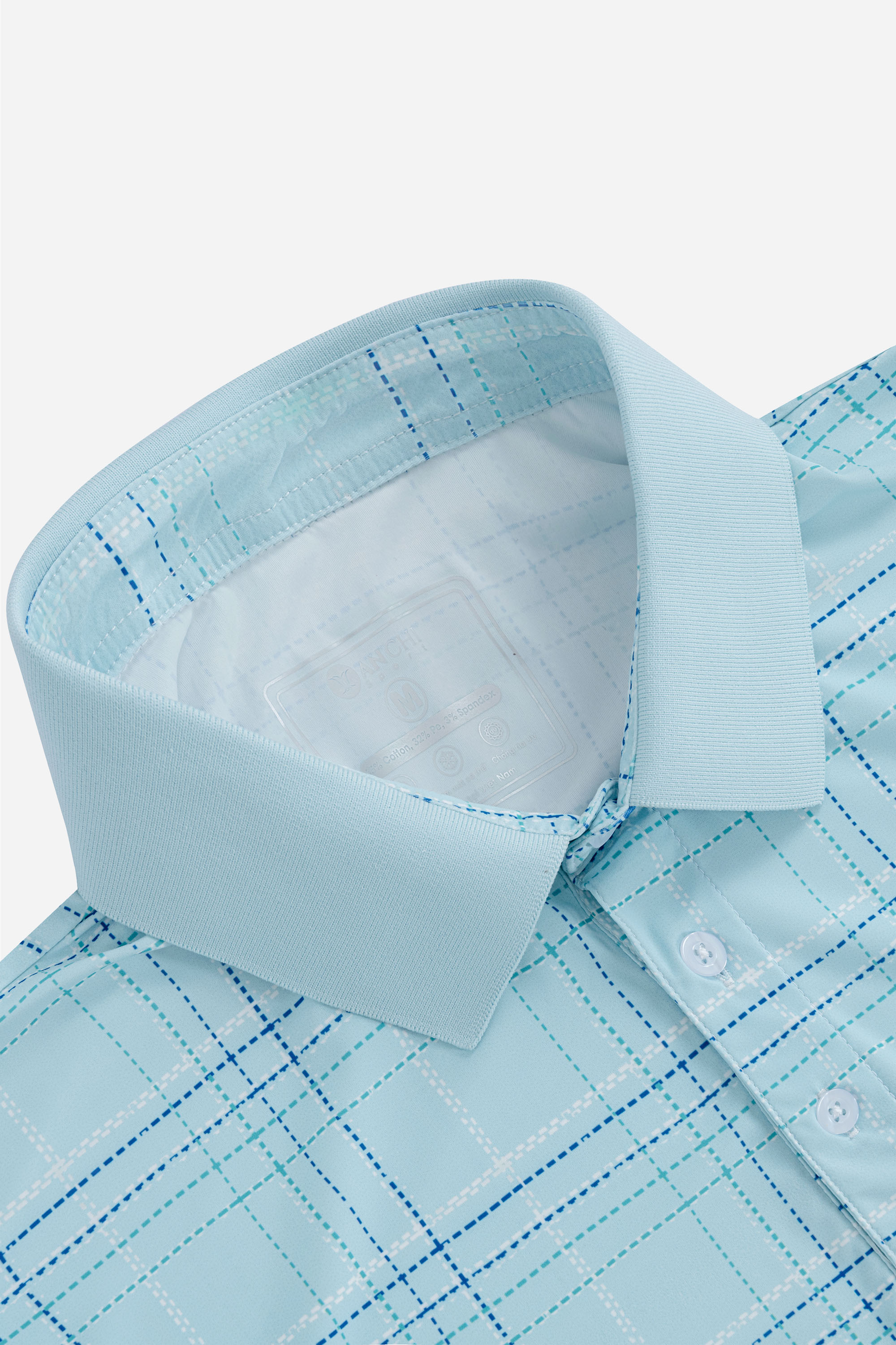 Áo Polo Kẻ Nam Trung Niên ANCHI Chất Liệu Cotton Mĩ Cao Cấp Phom Suông Vạt Ngang Màu Rêu Nhạt_thumbnail_19