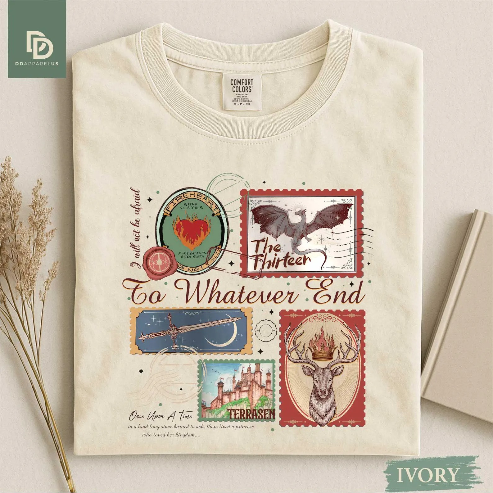 Soft Graphic Tee with Bookish Stamp Design_thumbnail_2
