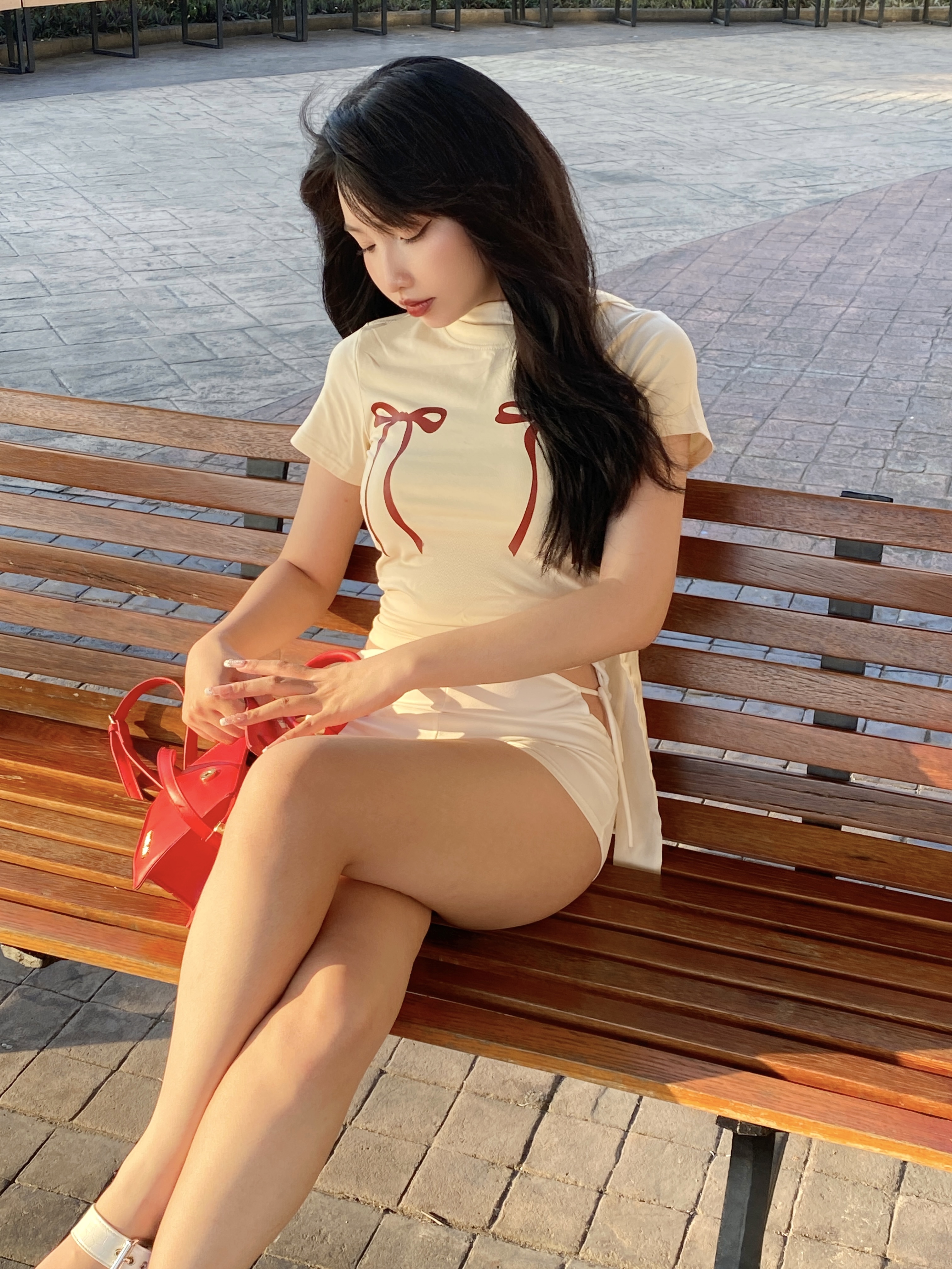 Áo thun baby tee form ôm xinh xắn hình nơ ABD1054 Miucho tay ngắn Cổ tròn hotrend in artwork_thumbnail_6