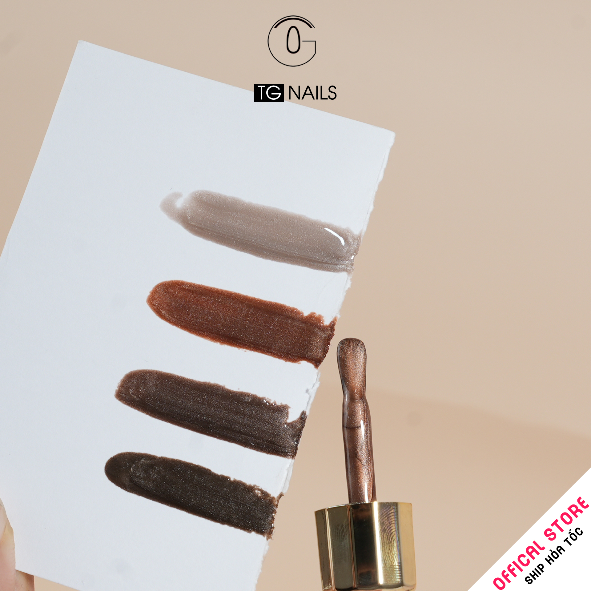 Sơn móng gel TG. Dung tích: 15ml/ lọ. Nhãn hàng TG nail - Com bo 4 màu mắt mèo_thumbnail_2