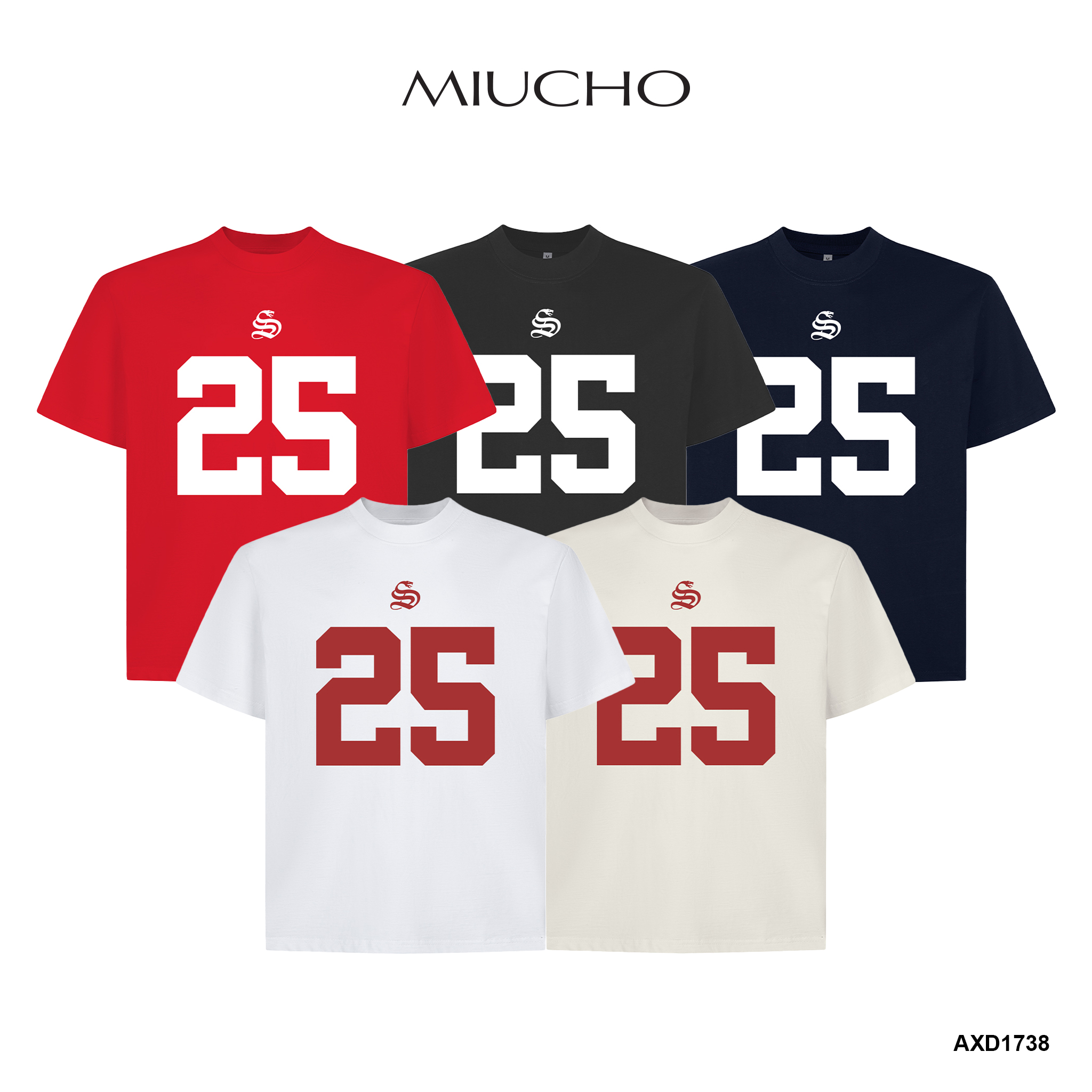 Áo thun tết local brand form boxy chất vải cotton 2C 250GSM đứng form AXD1738 Miucho in mix