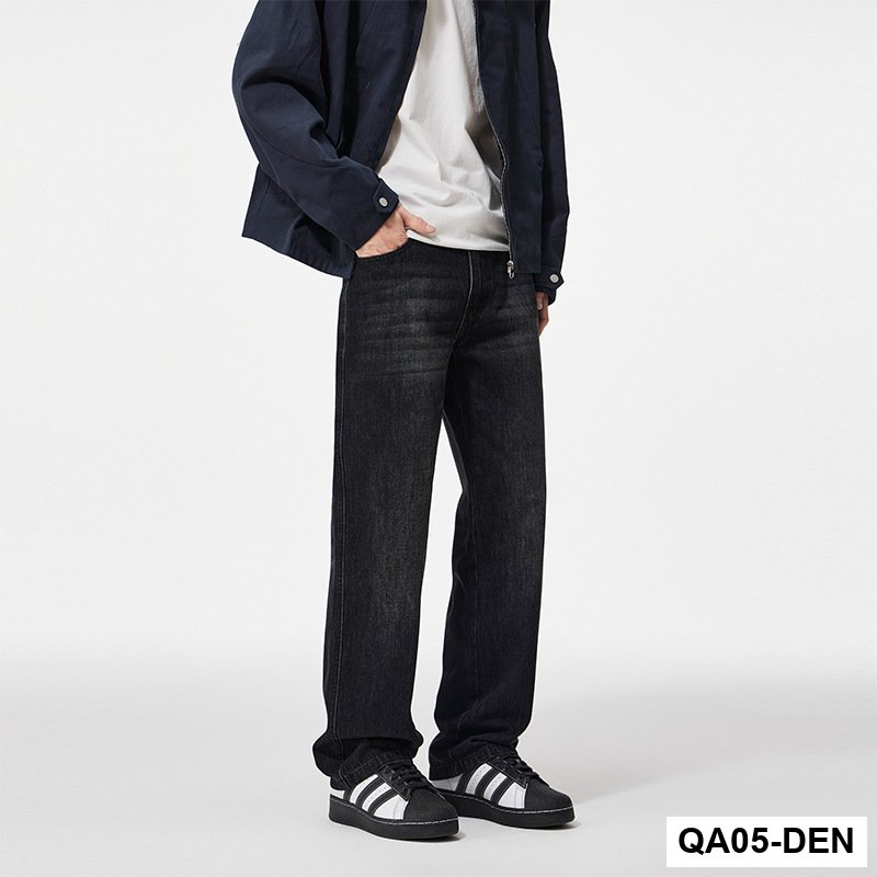 QA05 - ClanfitQuần jeans nam ống rộng màu đen cao cấp mới mùa thu, quần ống rộng cổ điển đa năng_thumbnail_4