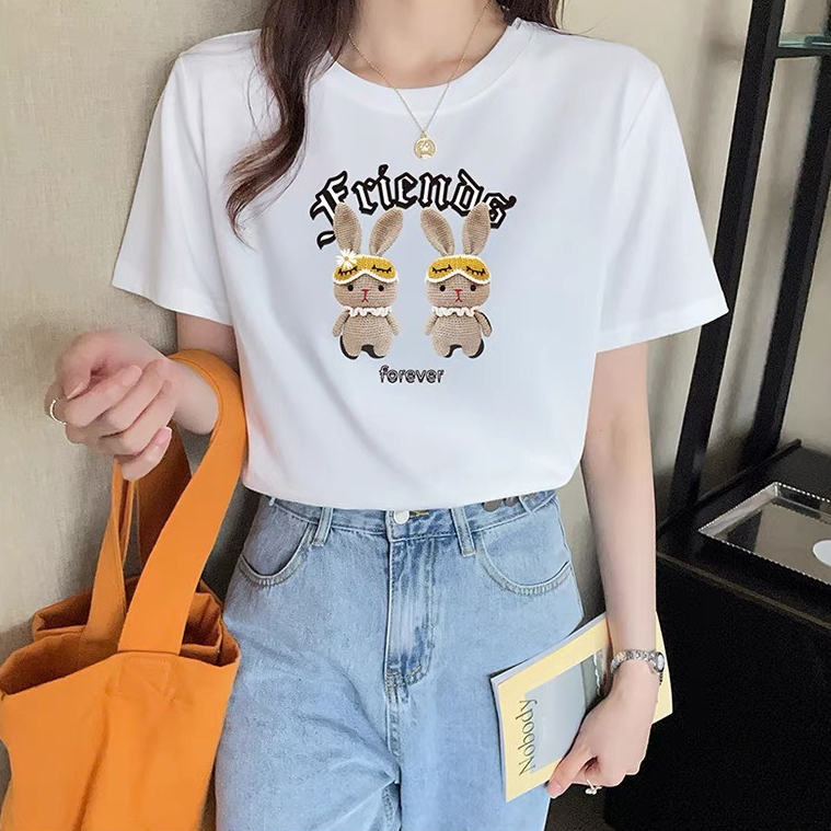 [Form Rộng] Áo phông nữ  in hình Thỏ Friends - LOZA CT6418_thumbnail_3