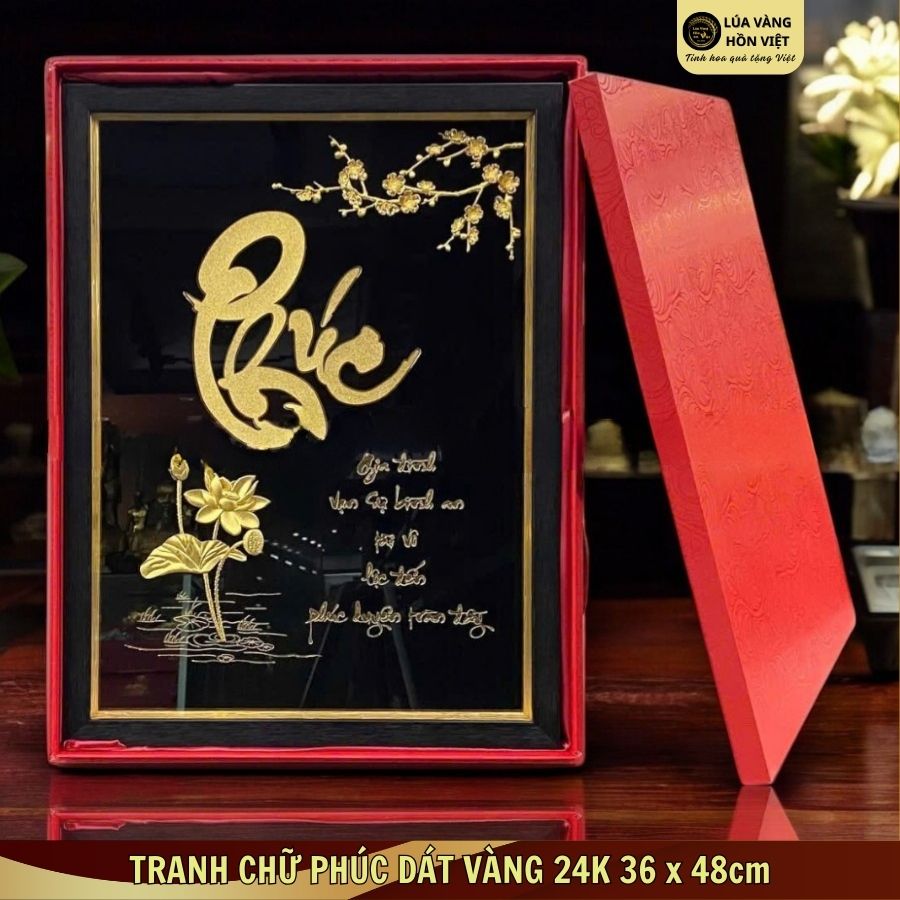 TRANH CHỮ PHÚC DÁT VÀNG 24K 36x48cm_thumbnail_2