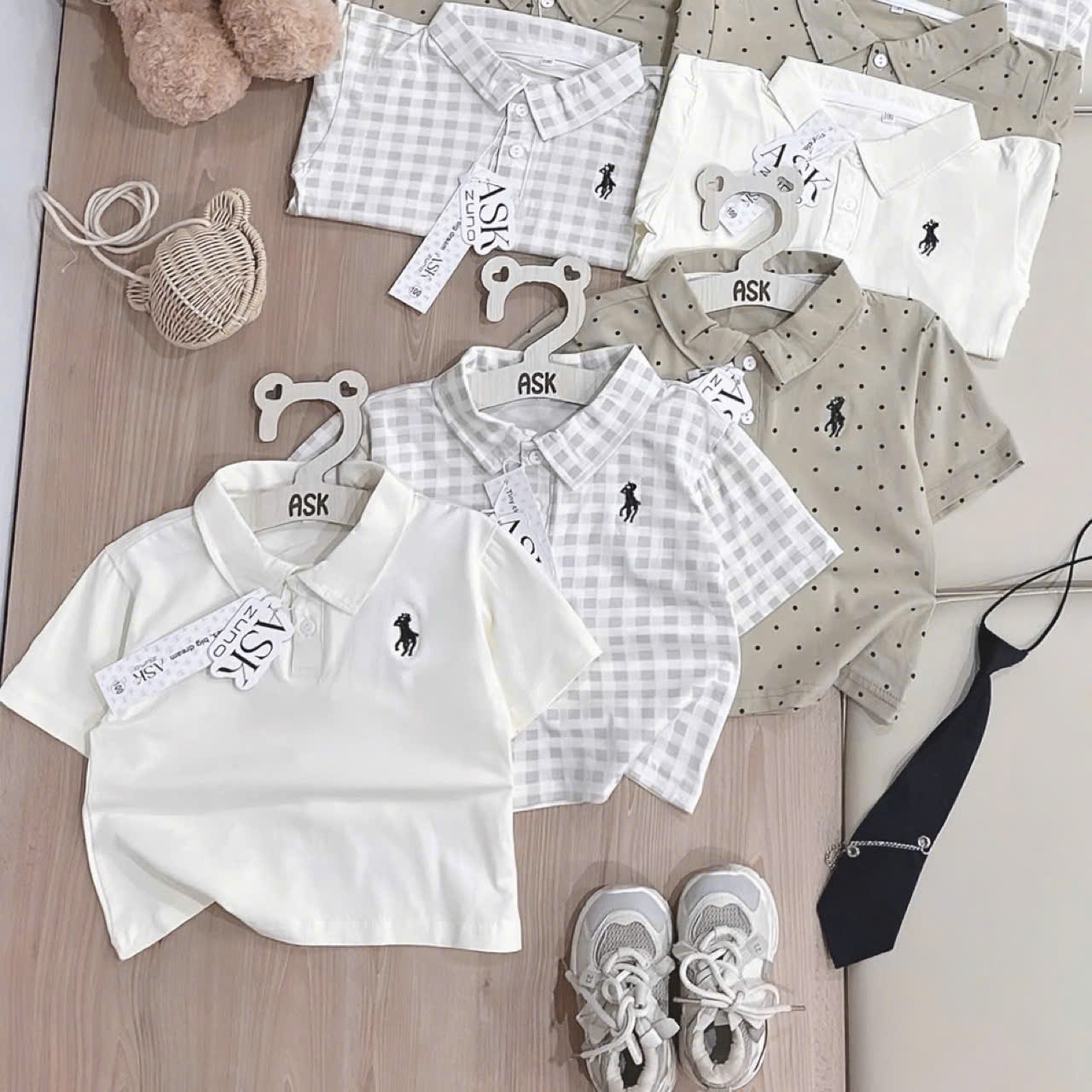 N69 SET 3 ÁO POLO NGỰA ĐEN 2 CÚC- A106.290