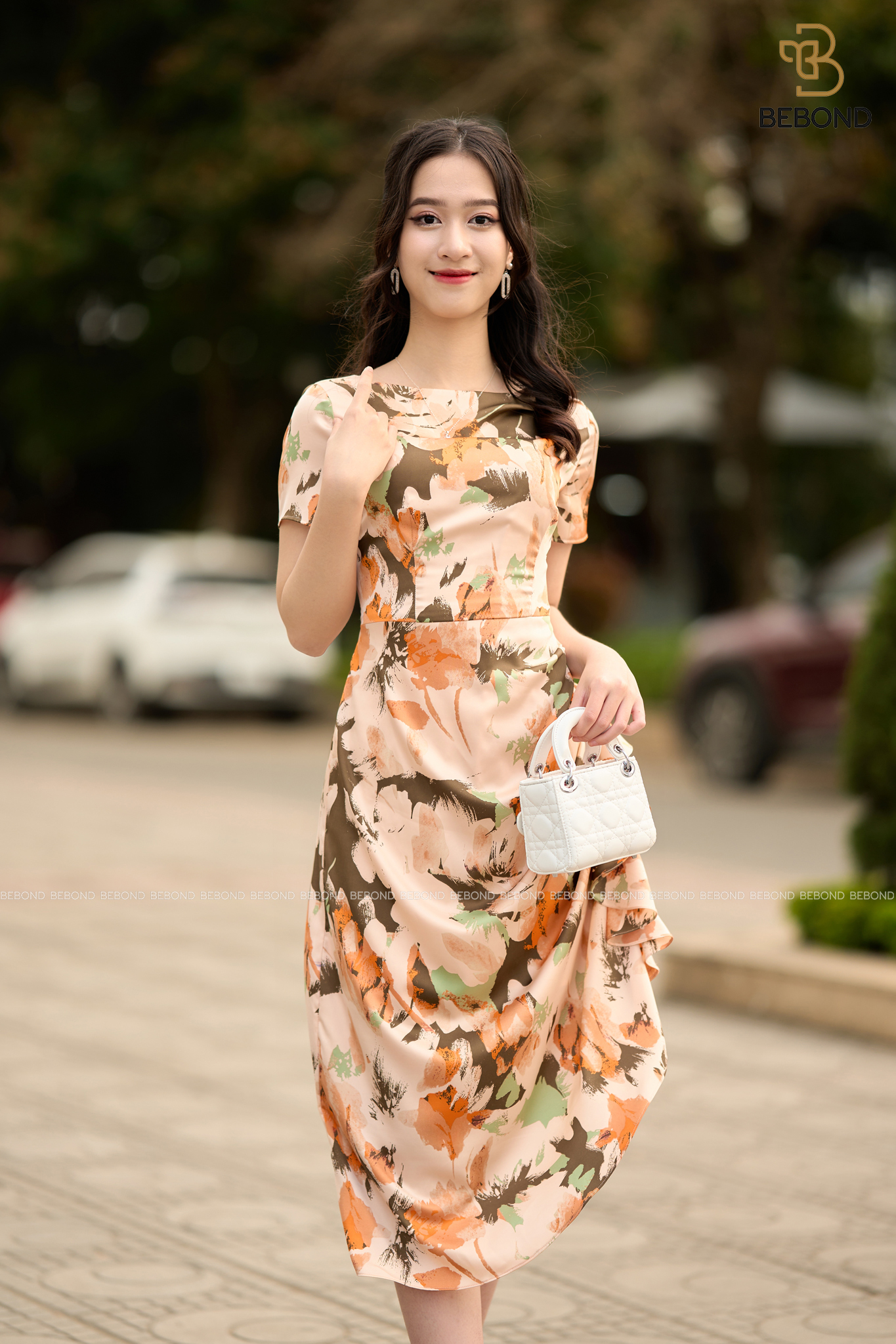 Đầm lụa xếp ly eo màu HỒNG TÔM- AMELIA DRESS_thumbnail_4