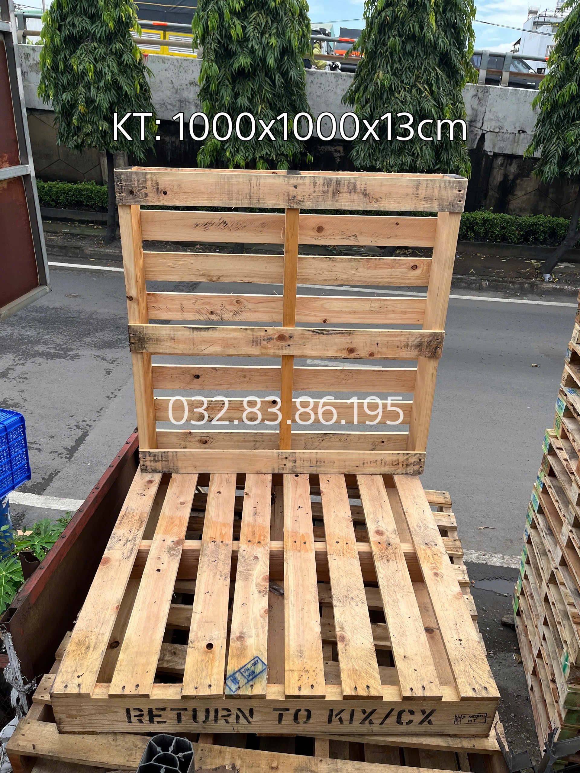 Pallet Gỗ 1000 x 1000 x 130mm