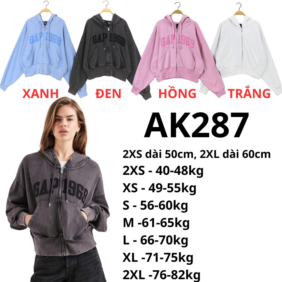 AK287- ÁO KHOÁC GẤP XỊN