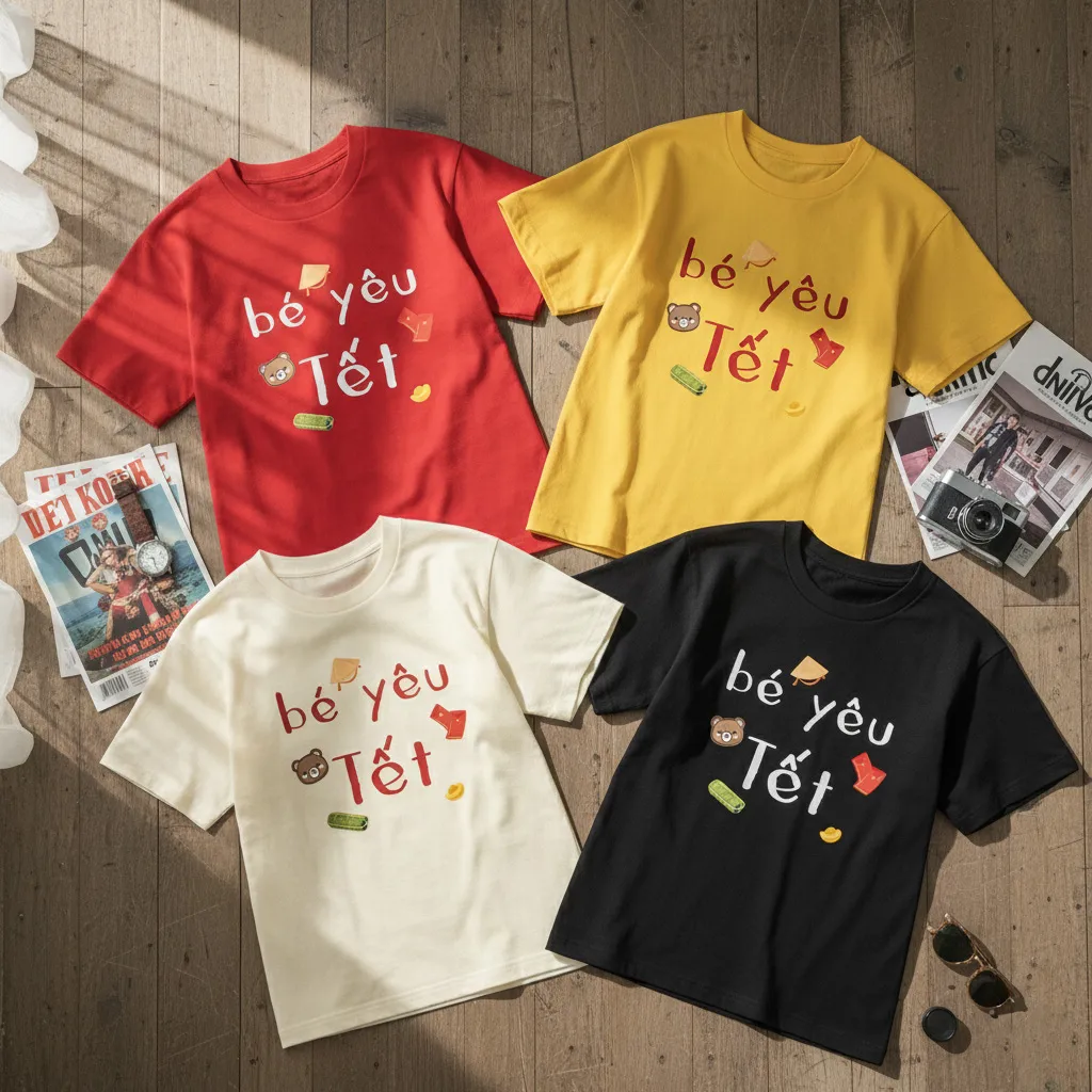 Áo thun bé yêu Tết Bính Ngọ Kado vải cotton dày dặn thoáng mát cổ tròn in mix 3002_thumbnail_9