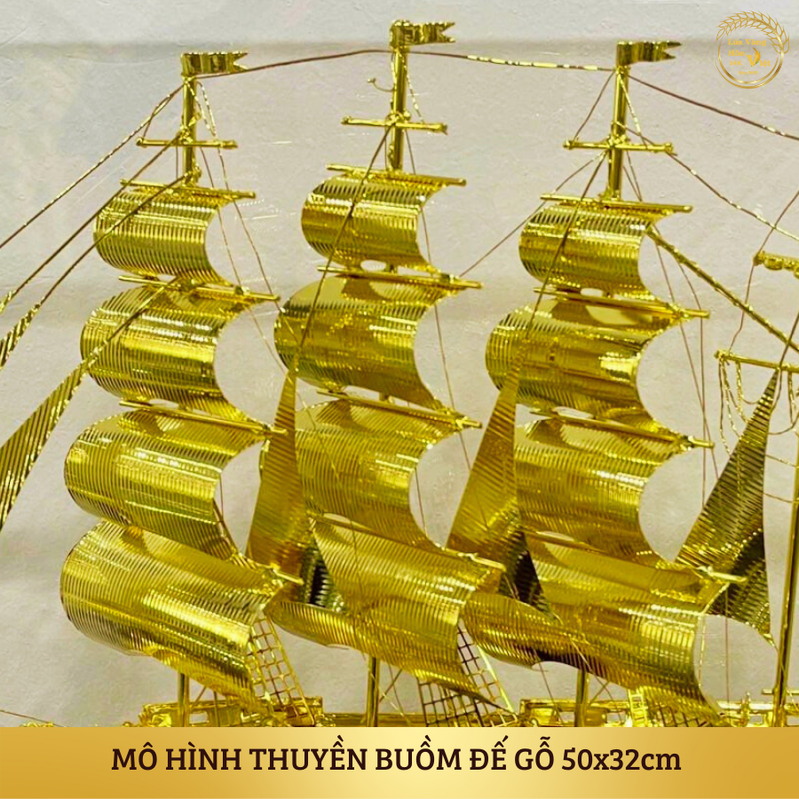 THUYỀN BUỒM ĐẾ GỖ 50x32cm_thumbnail_1