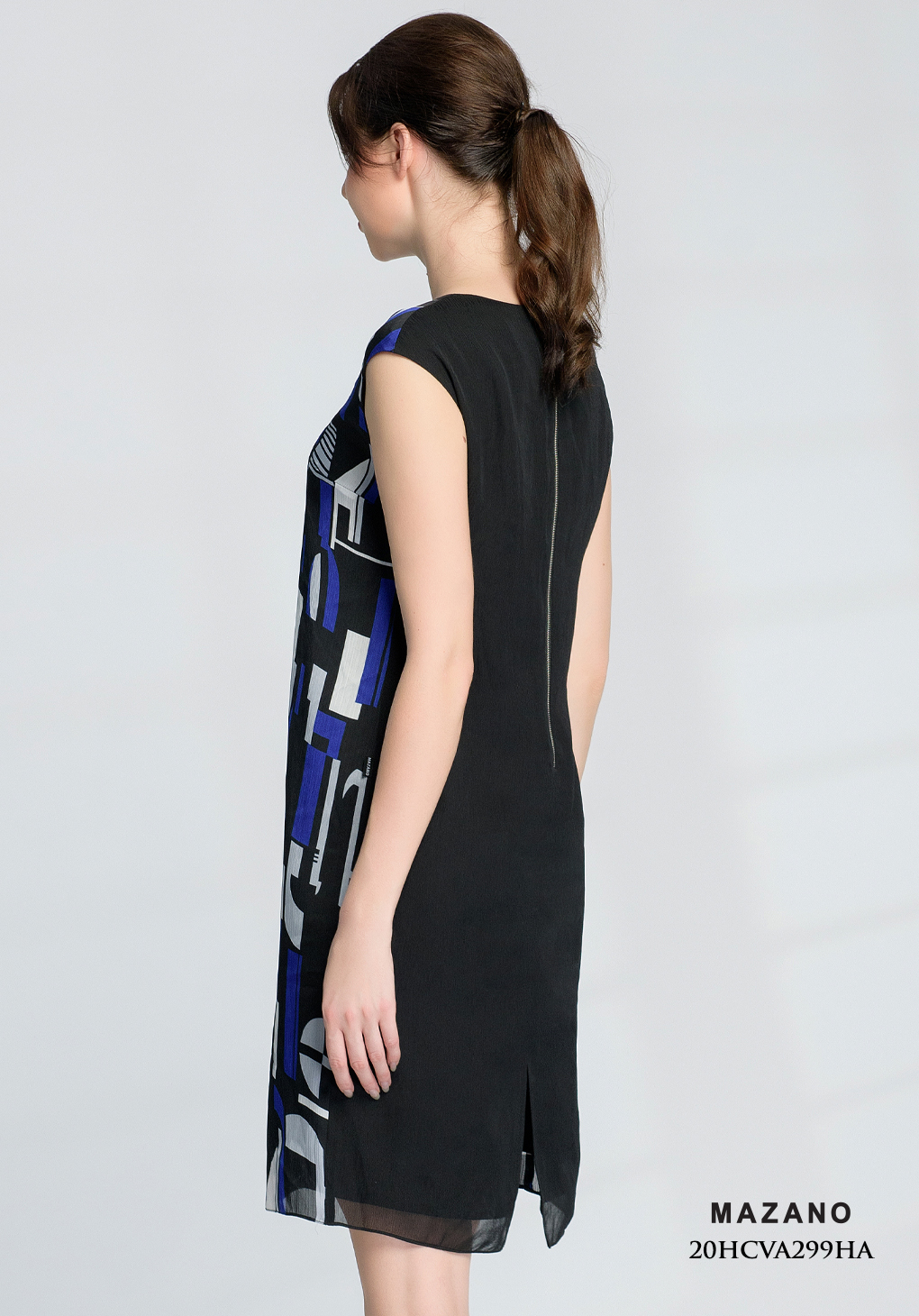 Đầm xanh suông cổ tim Y đính khuy_thumbnail_2