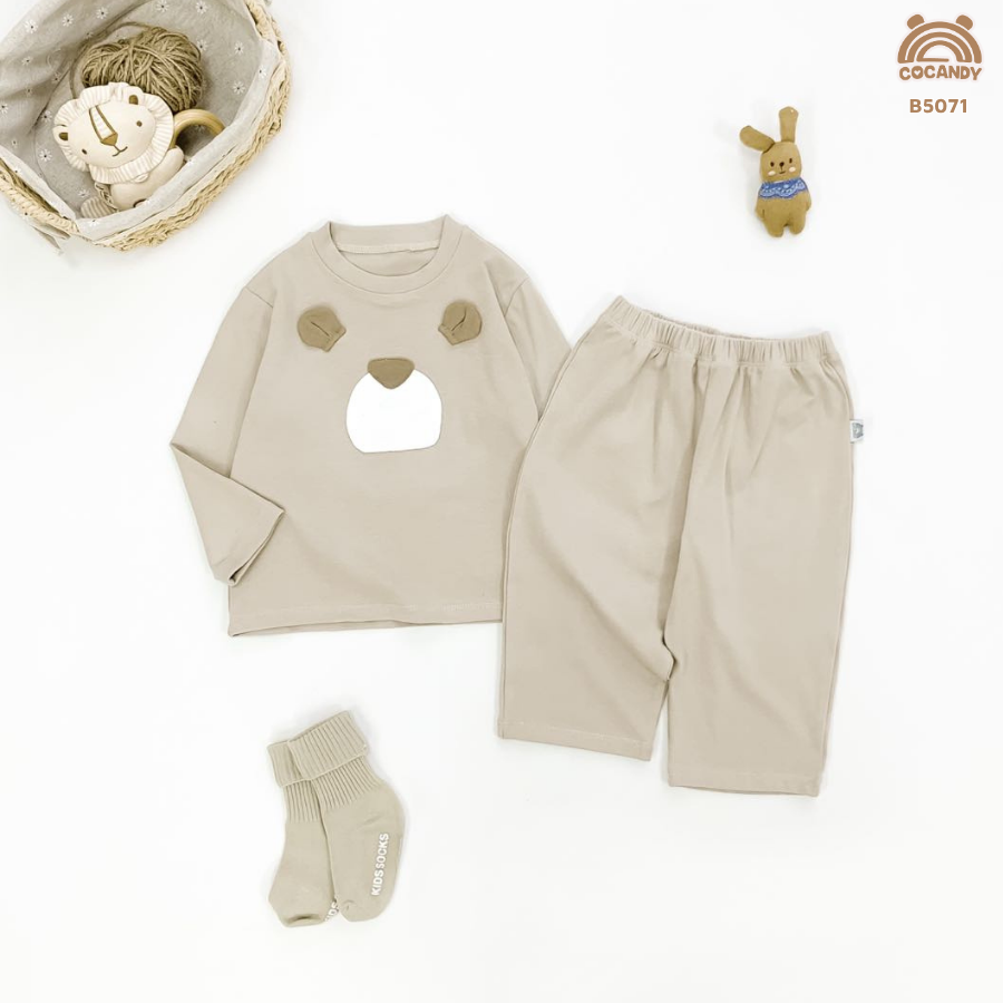 Bộ dài NÂU họa tiết gấu