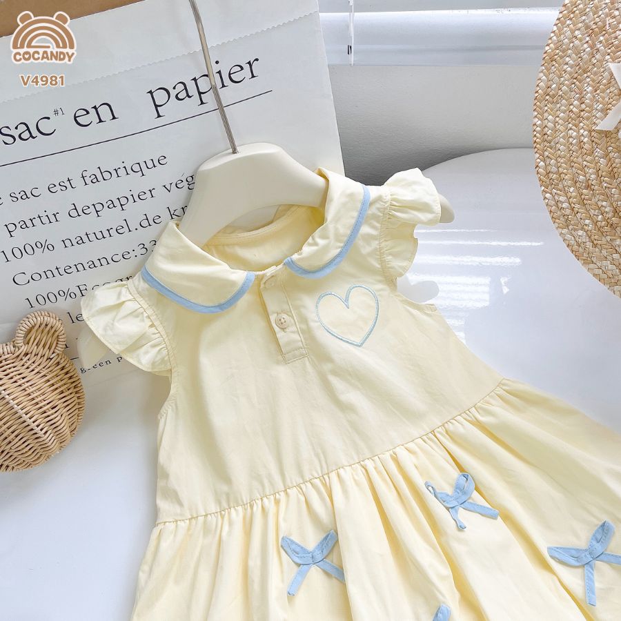 Váy cộc VÀNG quả bí phối nơ xanh_thumbnail_3