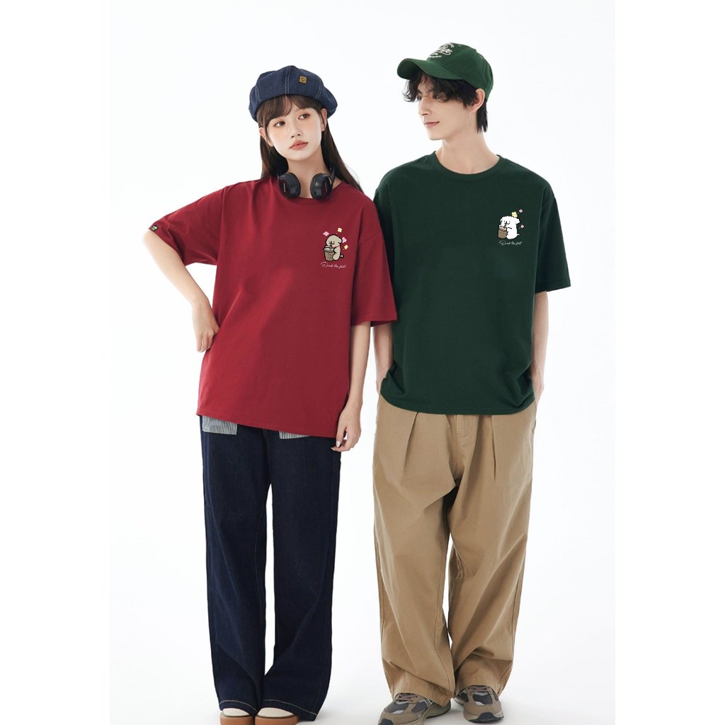 Áo thun form rộng local brand ATD841 Miucho tay ngắn vải cotton cổ tròn in mix_thumbnail_2