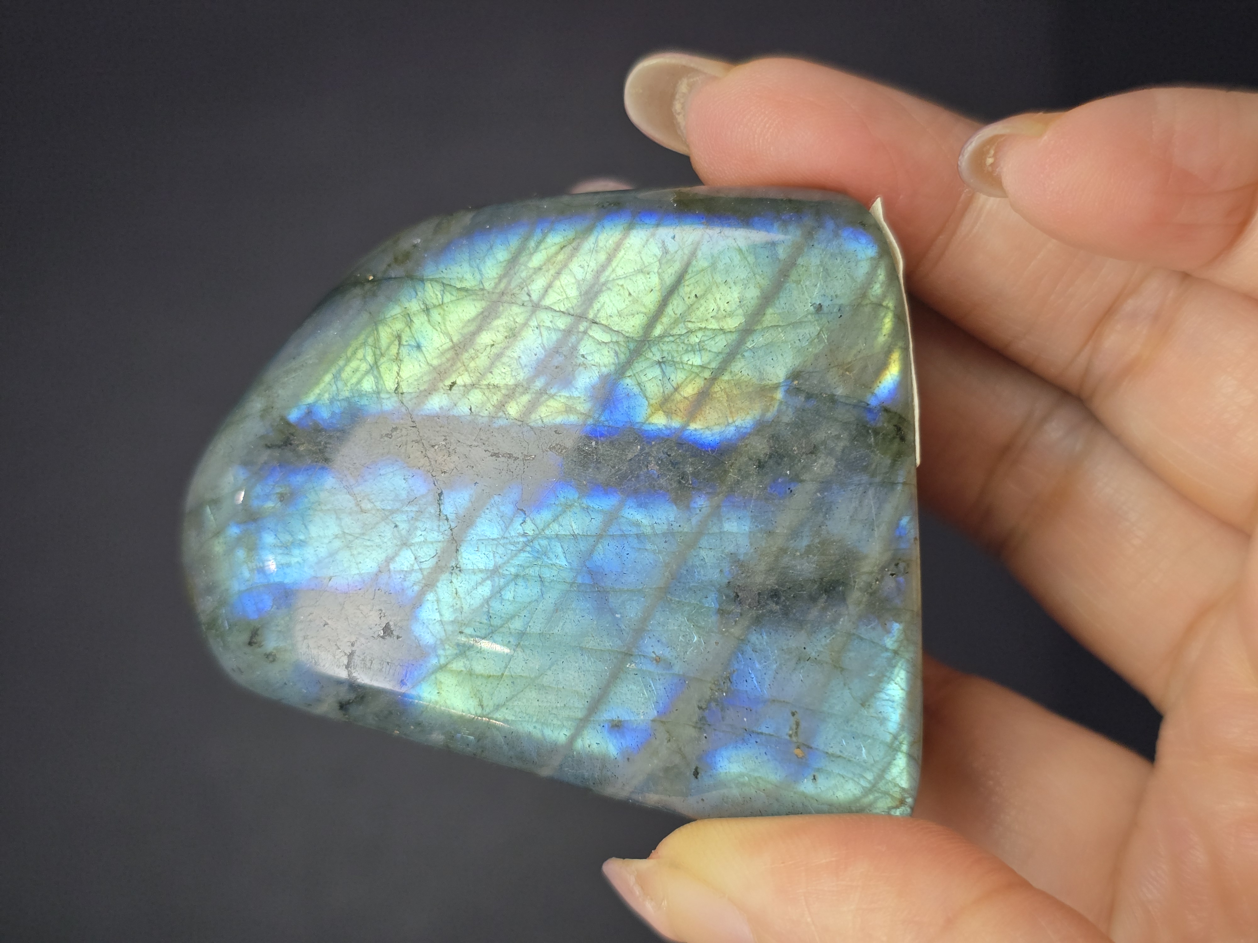 Labradorite / Đá Xà Cừ / Hắc Nguyệt Quang Ánh Vàng Cam Xanh Dạng Freeform Để Bàn_thumbnail_6