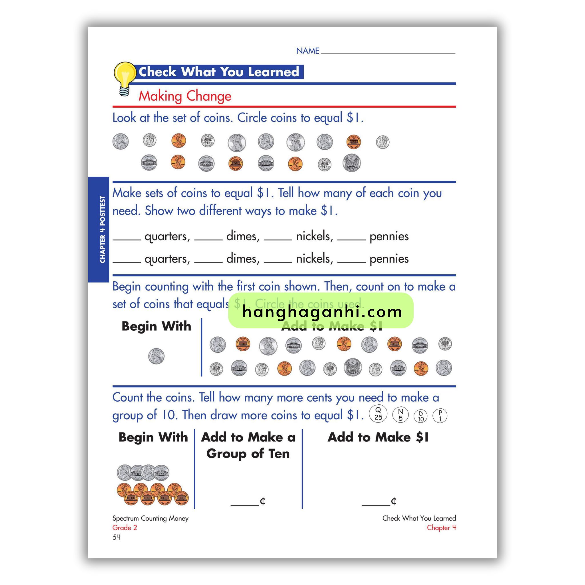 Sách Spectrum Counting Money Workbook Grade 2_thumbnail_5