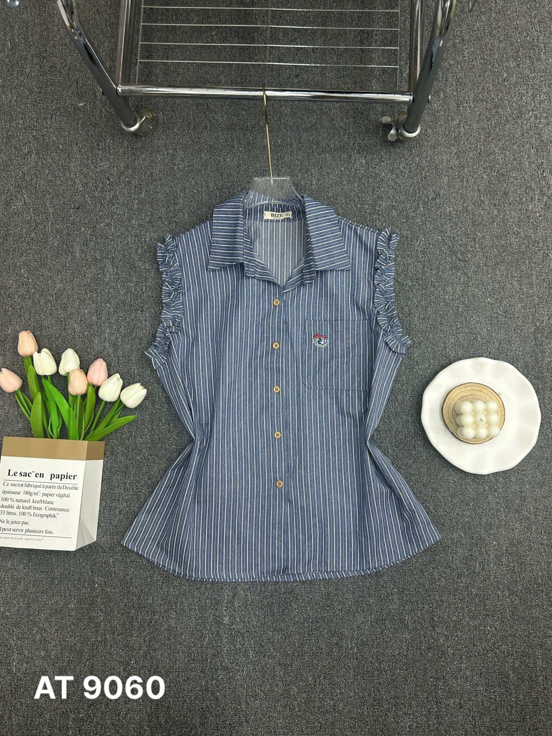 BIGSIZE- Áo sơ mi cộc tay thêu T- AT9060_thumbnail_1