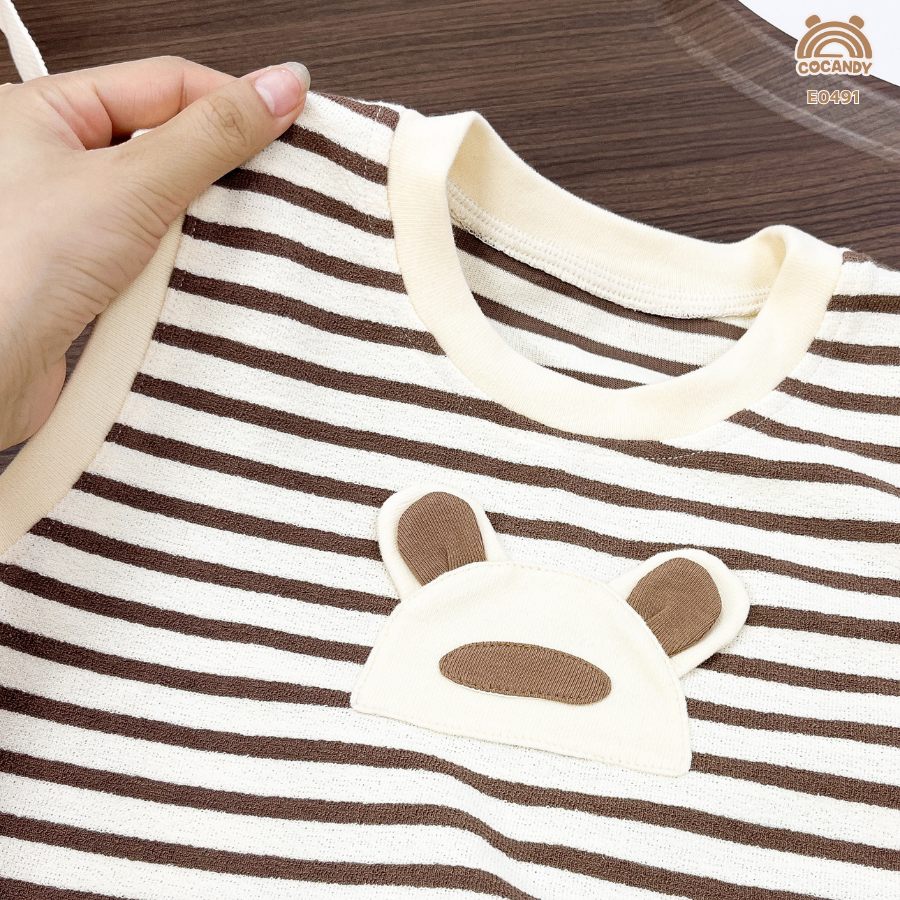 Áo gile NÂU kẻ BE phối gấu_thumbnail_5