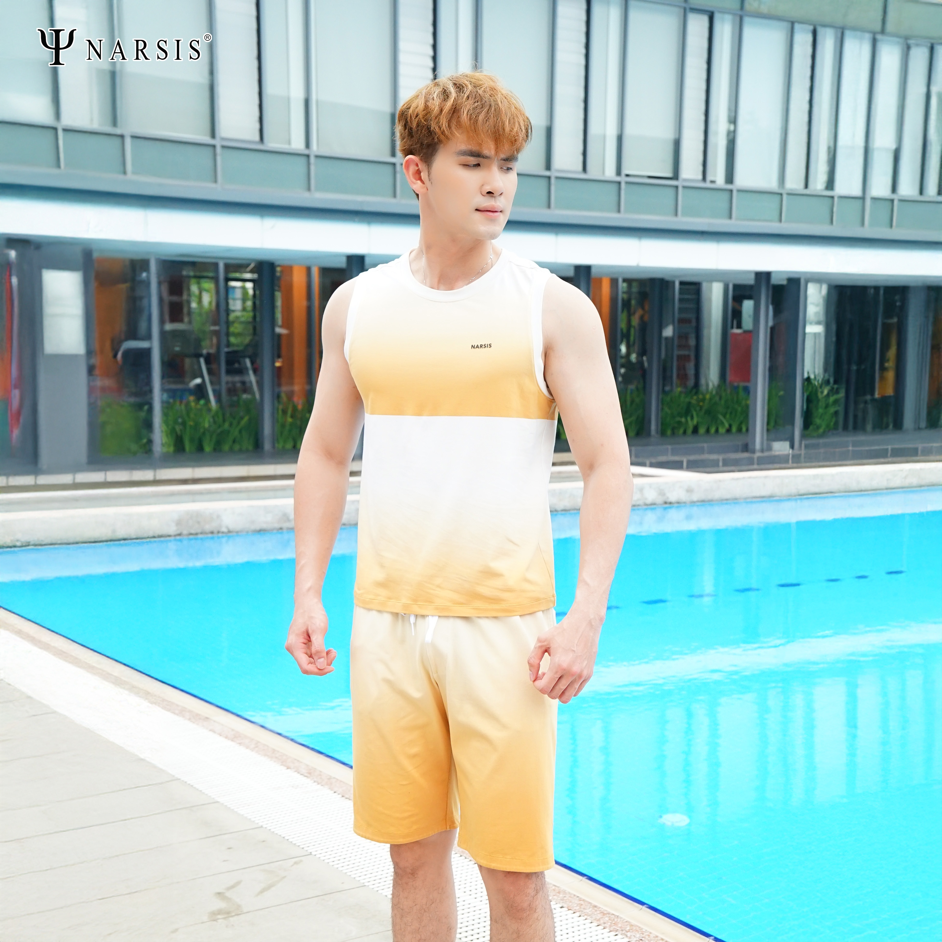 Bộ Hè Nam Narsis E25001 Thiết Kế Áo Sát Nách Chất Cotton, Thoáng Mát, Thoải Mái, Co Giãn Tốt_thumbnail_5