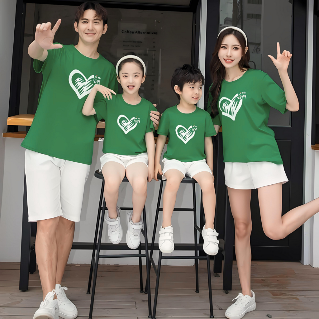 Áo phông gia đình in hình tim dễ thương - Áo thun đồng phục gia đình 3-4-5 người - Loza G0167_thumbnail_2