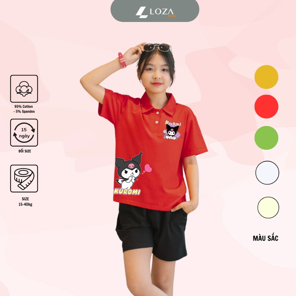 Áo polo bé gái in hình KUROMI - Loza Kids PL3206_thumbnail_2