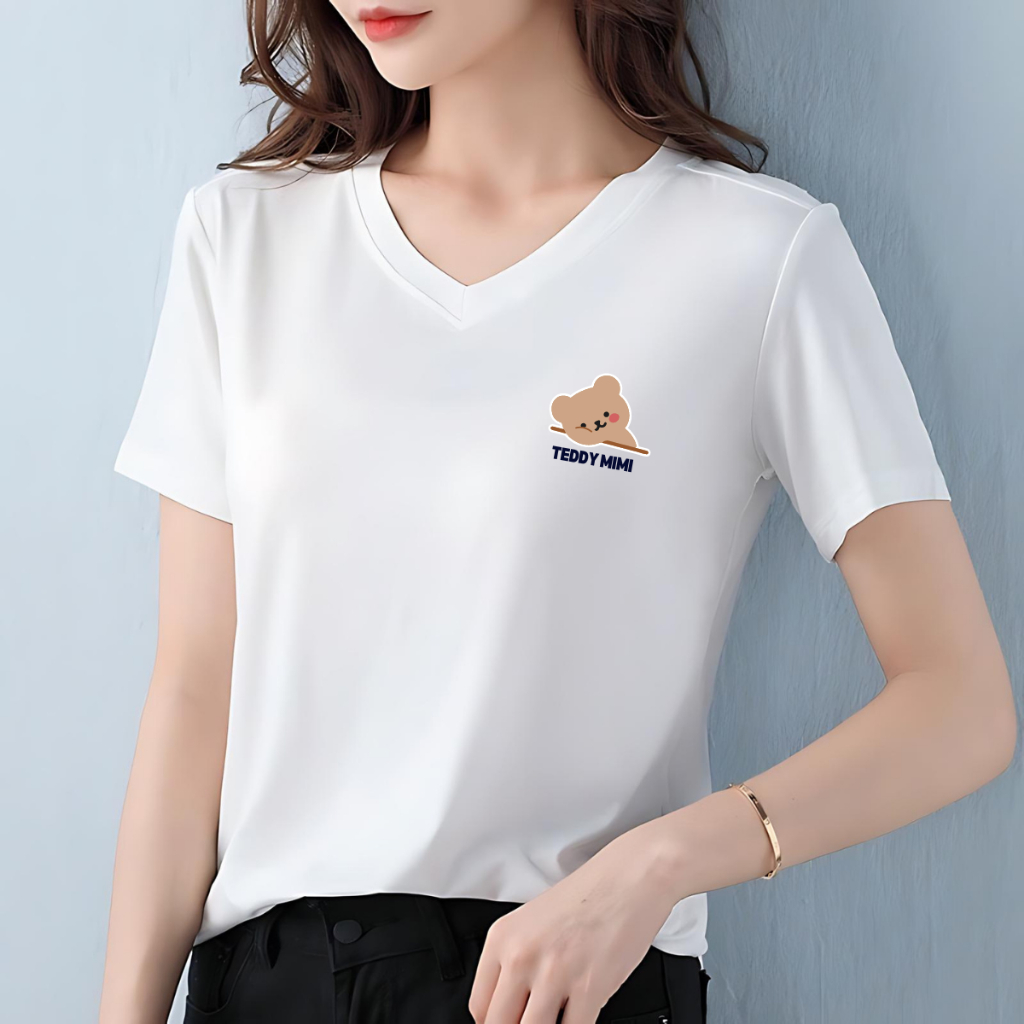 [Form Vừa] Áo phông nữ cổ tim form vừa - Áo thun LOZA cổ - G0166_thumbnail_5