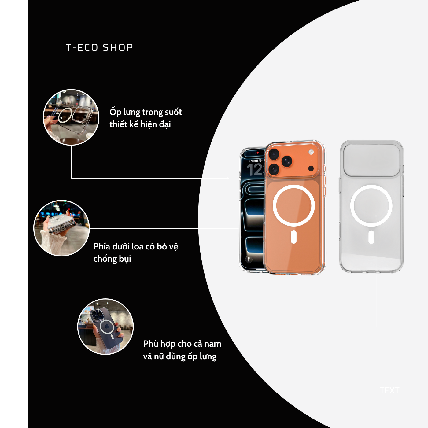 T-ECO SHOP | Ốp Lưng ip 17 Trong Suốt Siêu Mỏng – Vòng Từ Tính, Chống Sốc, Bảo Vệ Camera_thumbnail_2