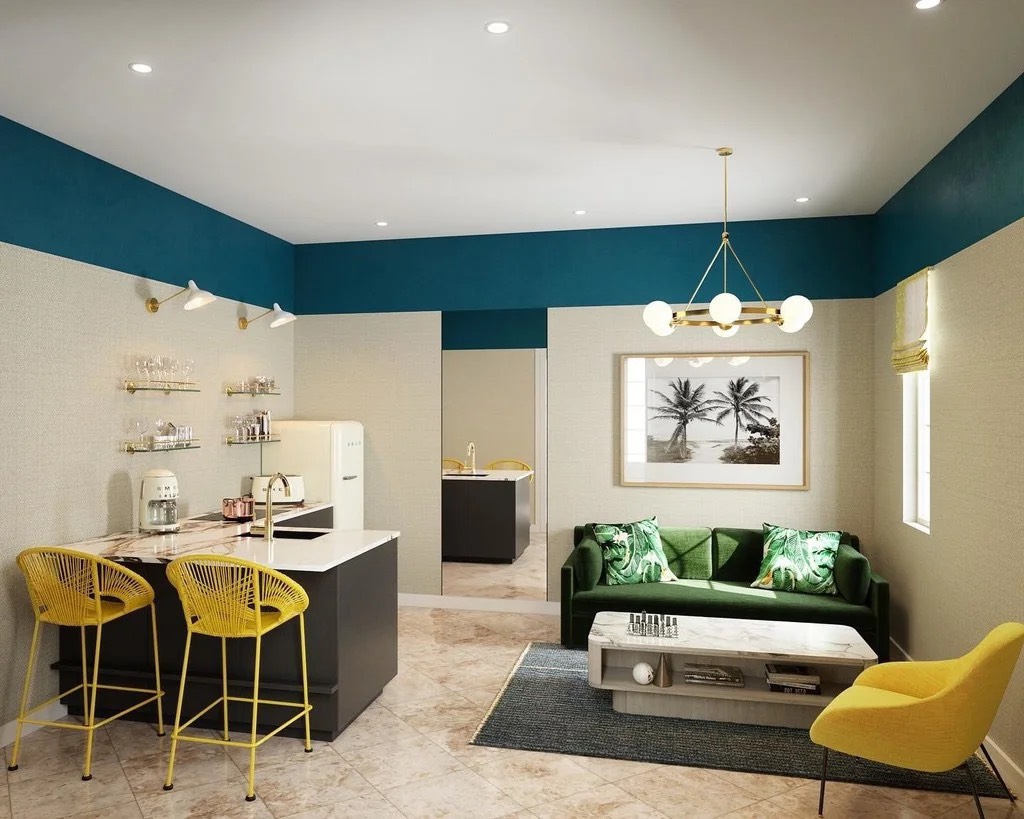 GHẾ BAR CAO NGOÀI TRỜI ARTICLE KASIKO TURMERIC XANH NGỌC