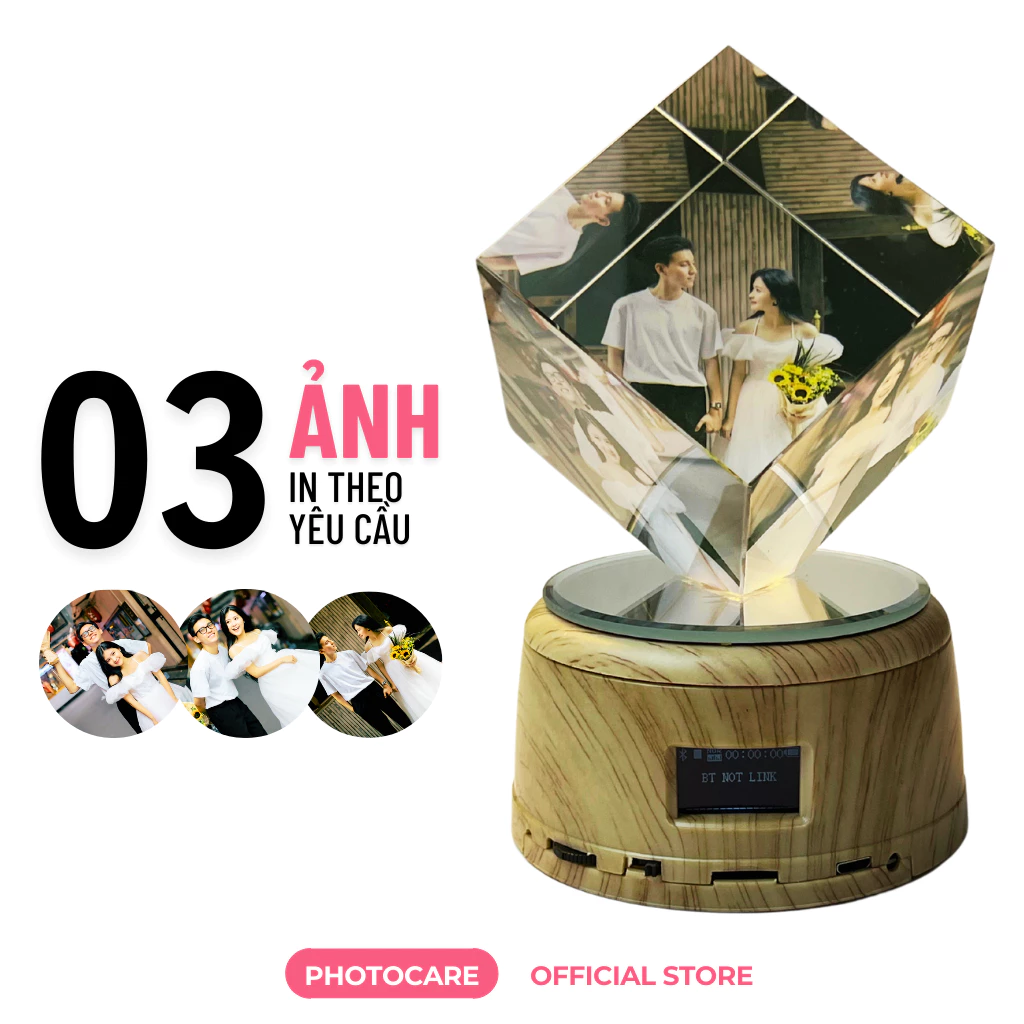 Pha Lê Lập Phương Đế Tự Xoay, Kết Nối Bluetooth Phát Nhạc - Pha Lê In Hình Theo Yêu Cầu - Đế Dùng Cả Pin Và Điện Sạc_thumbnail_6