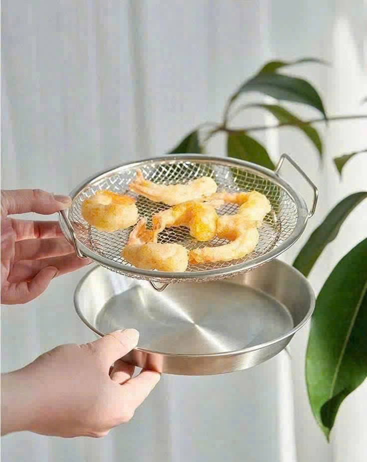 Bộ khay ráo dầu inox - Sz 22cm_thumbnail_3