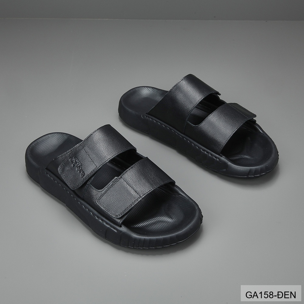 GA158 - Dép Nam Đế Dày Thời Trang Dây Dán Velcro Chất Liệu Da Bò Thoáng Khí