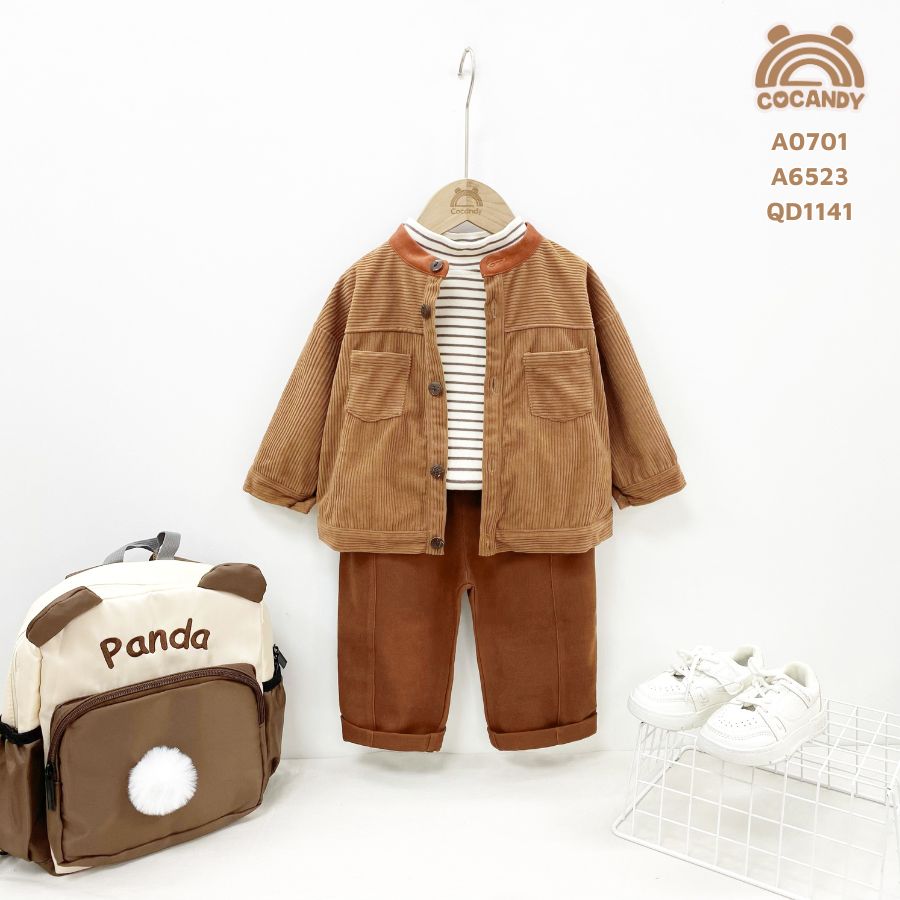 Áo khoác NÂU cổ ĐỎ GẠCH_thumbnail_2