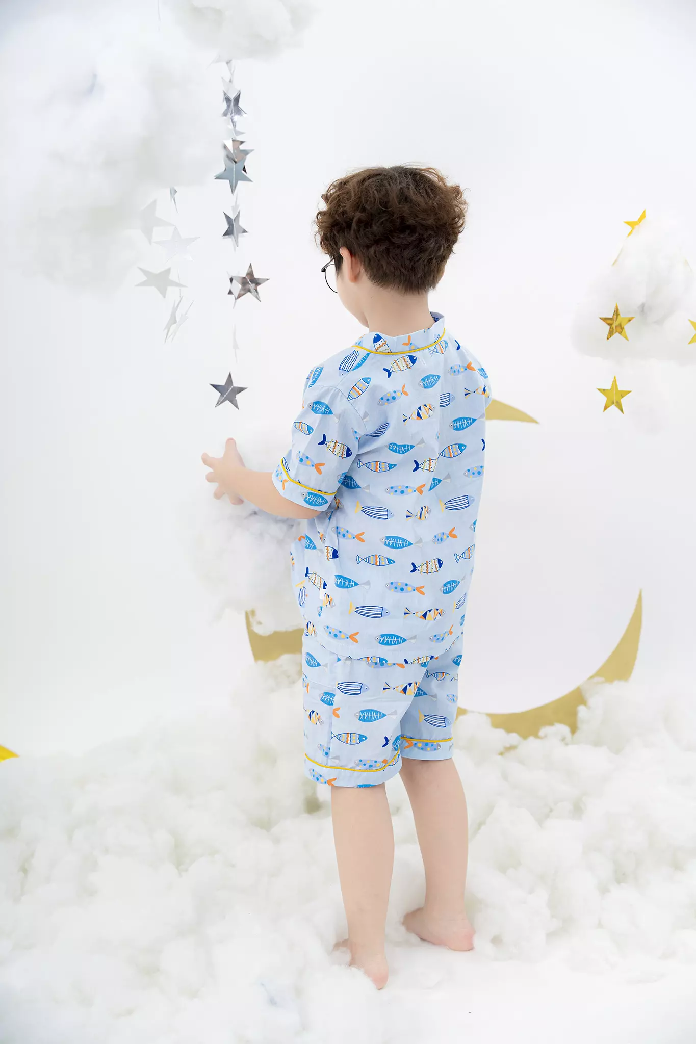 [ Outfit pijama ]Bộ pyzama bé trai cộc tay cổ v_thumbnail_3