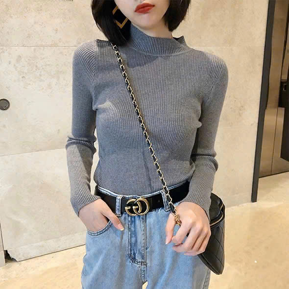 Áo len tăm ôm body cổ cao 3cm - Loza  LE1149_thumbnail_3