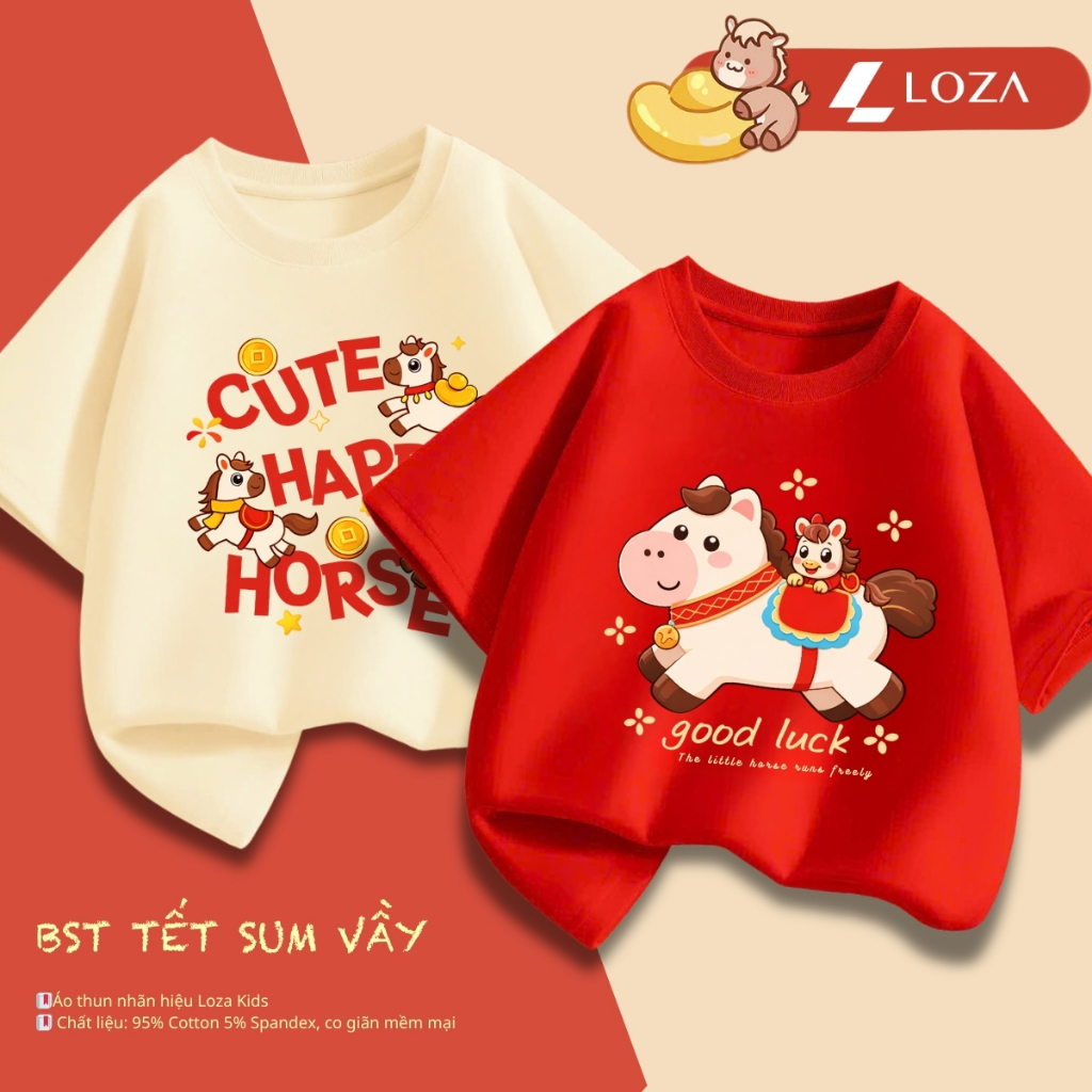Áo thun bé gái, bé trai Tết 2026 - Loza Kids- Mã AT035_thumbnail_3