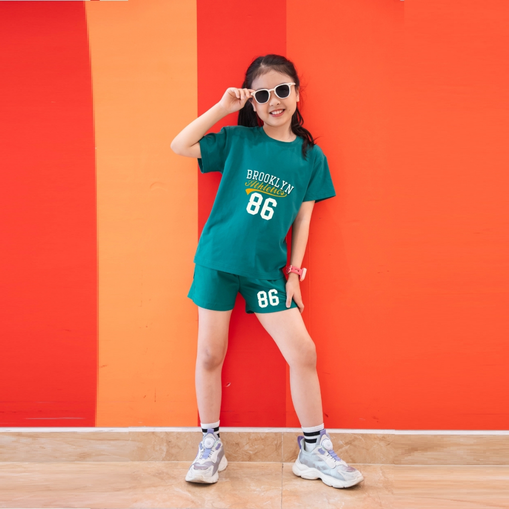 Bộ cộc tay bé gái mùa hè in số 86 -Quần áo trẻ em nữ cân nặng từ 15-40kg-  Loza Kids SB98_thumbnail_9