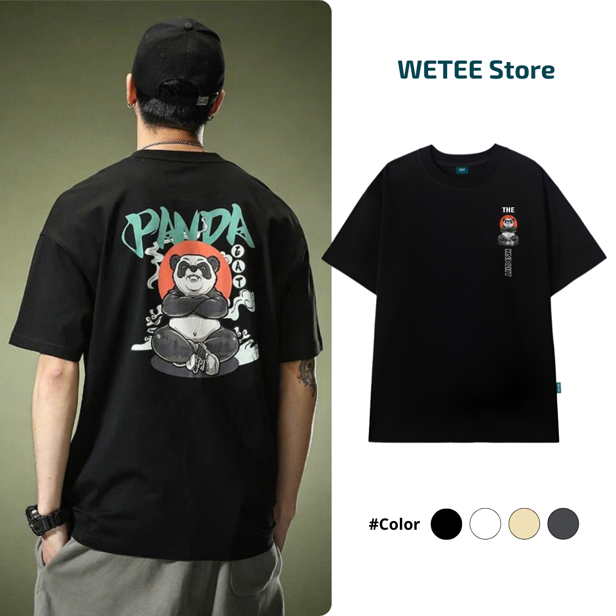 Áo thun nam local brand 𝐖𝐞 𝐓𝐞𝐞 in hình gấu PANDA dáng oversize rộng - WU0930