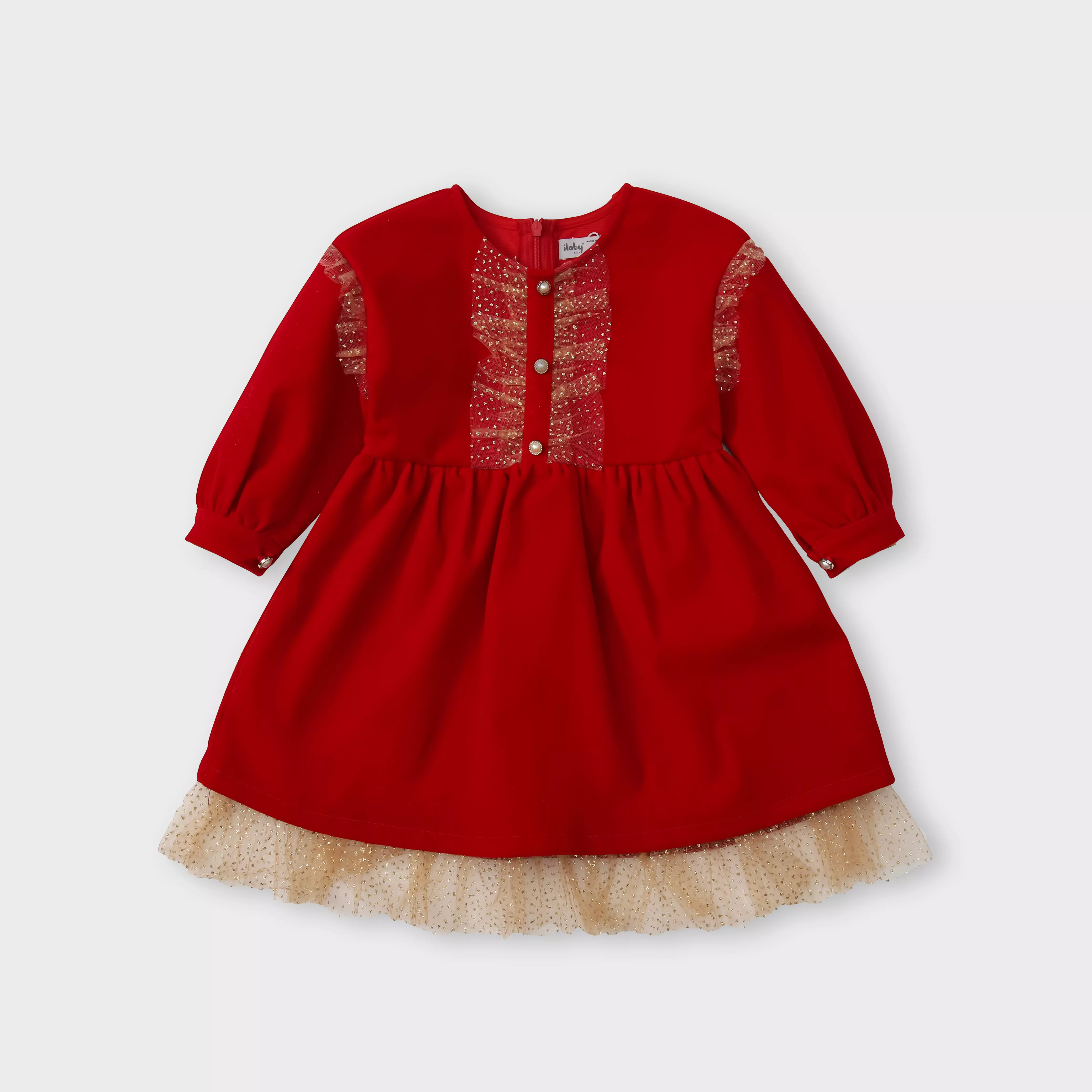 Váy nhung nẹp phối lưới_thumbnail_0