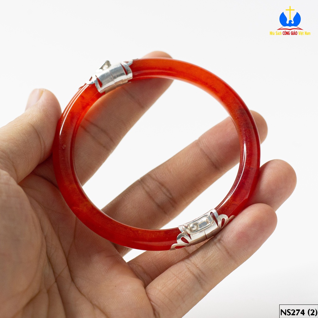 Vòng tay đá Ngọc Bích bọc bạc ta TS0296 - Món quà ý nghĩa cho mẹ và bà_thumbnail_2