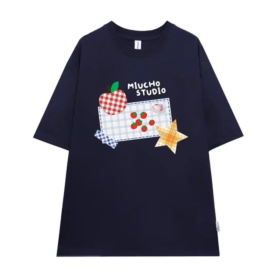 Áo thun form rộng unisex Miucho cotton thoáng mát thấm hút tốt dễ phối đồ hình in trái cây 2779