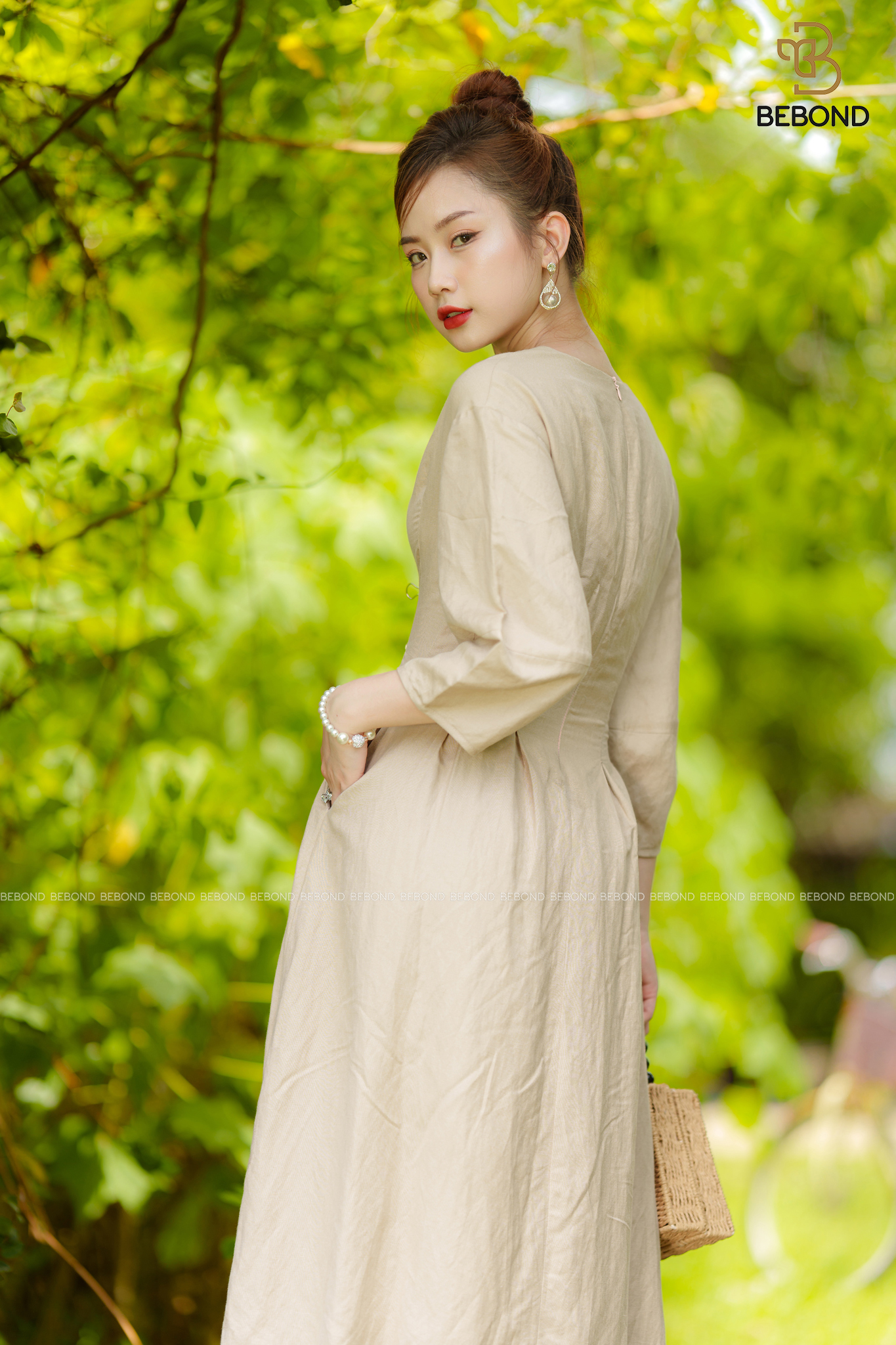 Đầm midi tay lửng màu BE- Sadie Dress_thumbnail_2