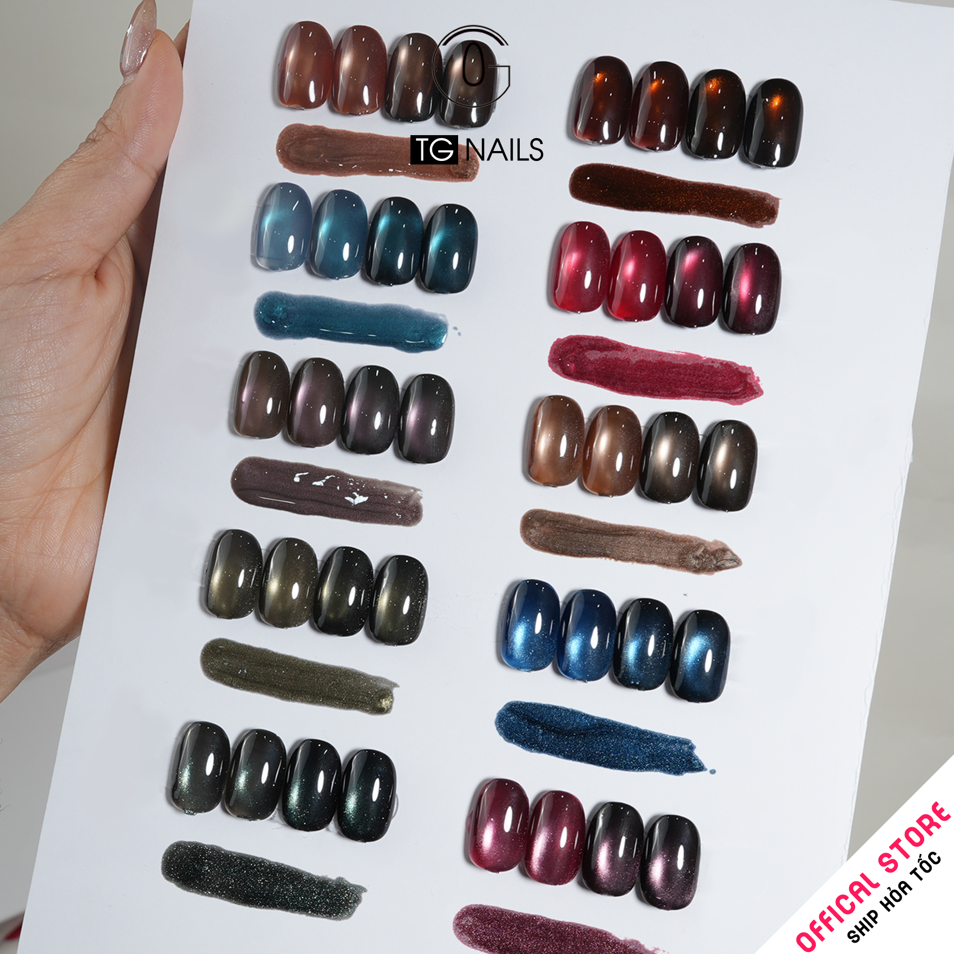 Com Bo 10 màu sơn gel TG nail mắt mèo đậm_thumbnail_4