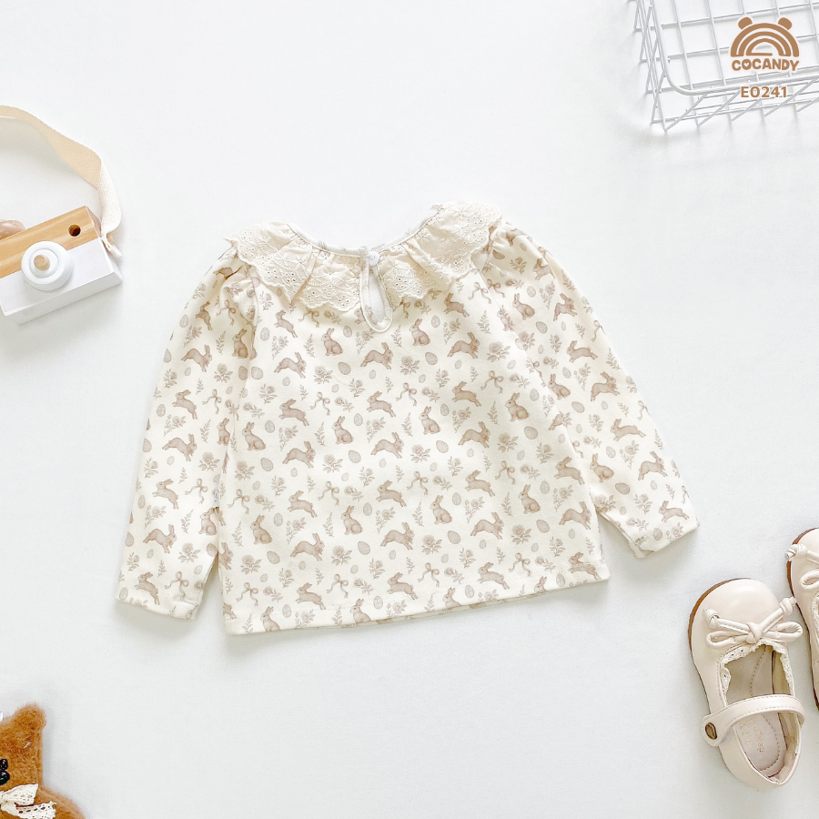 Áo dài BE họa tiết thỏ cổ ren bèo_thumbnail_2