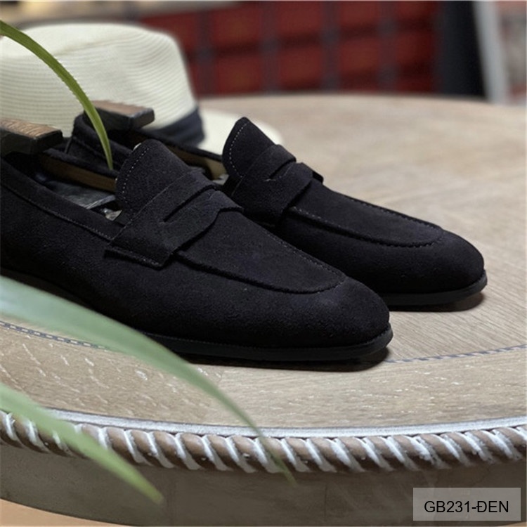 GB231 - Giày lười nam da thật phong cách Anh cổ điển màu đen_thumbnail_4