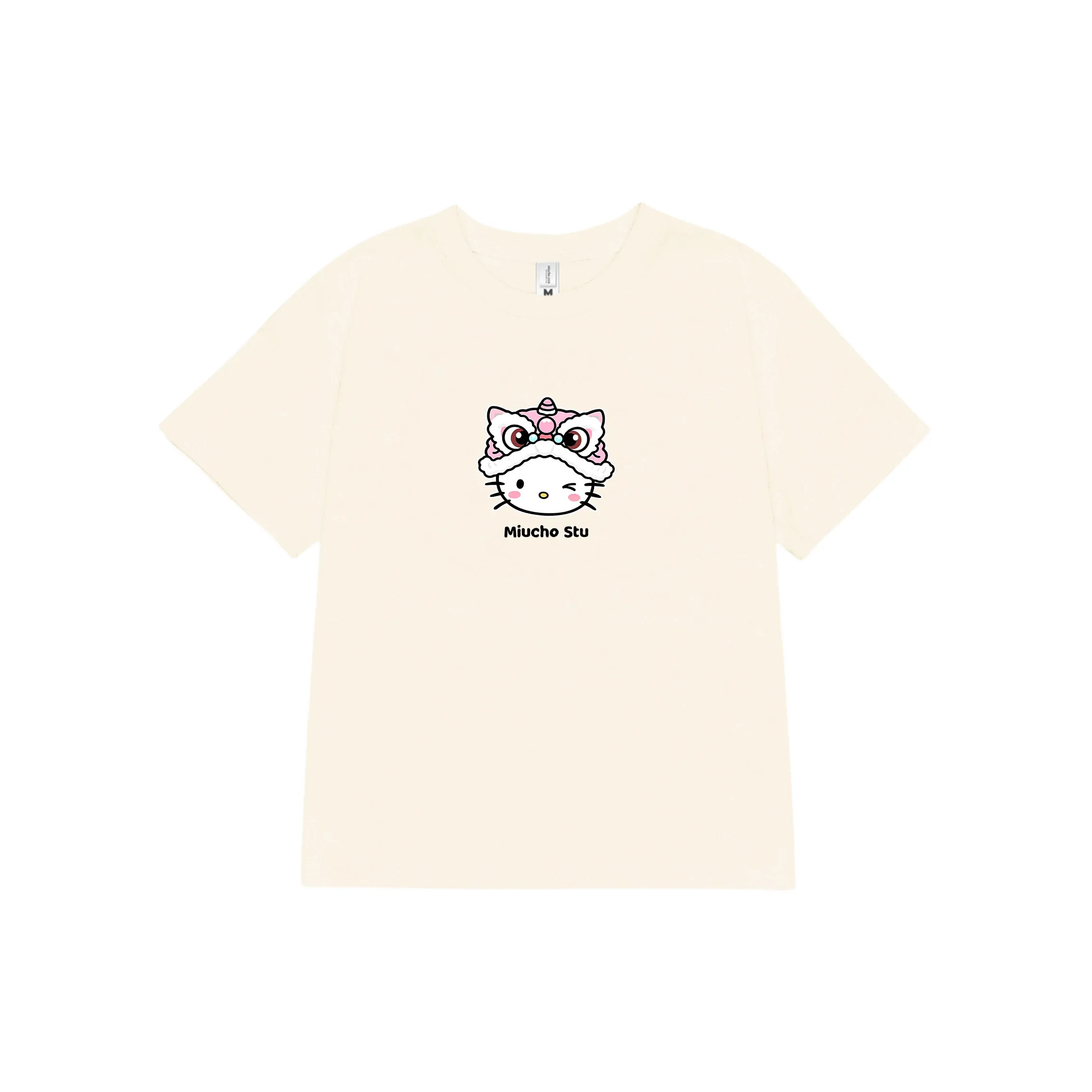 Áo thun Tết form baby tee nữ Miucho vải cotton co giãn thoáng mát hình Kỳ Lân in mix 2924_thumbnail_11