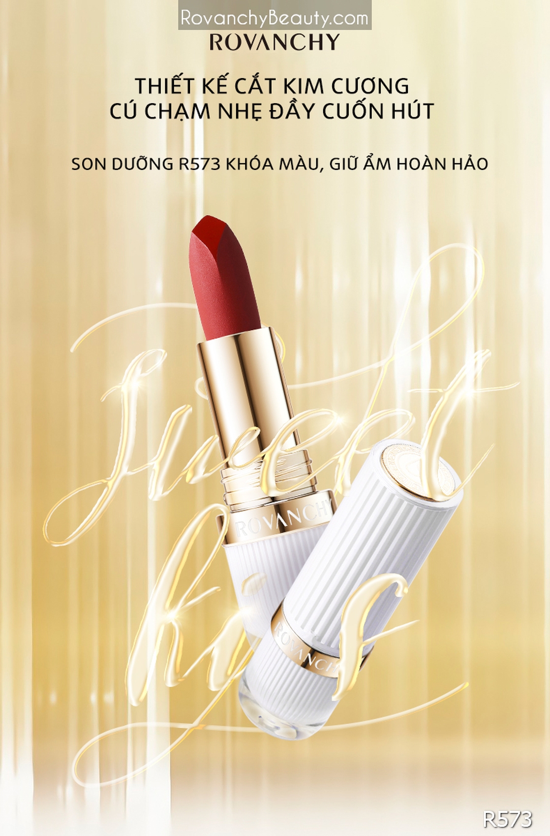 Son môi dưỡng ẩm R573 ROVANCHY – Lên màu chuẩn, bền lâu, bảng màu sang trọng