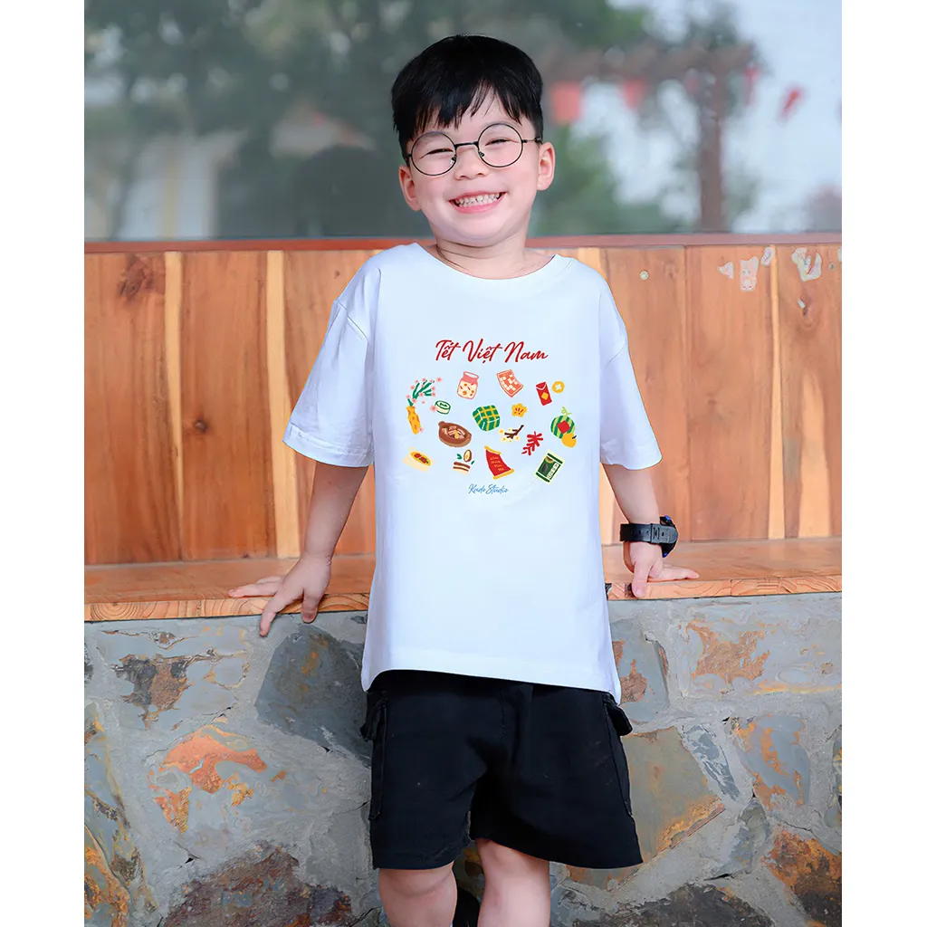 Áo thun kid form rộng Kado chất vải cotton mềm mại thoáng mát thoải mái Tết Việt Nam 2870_thumbnail_4