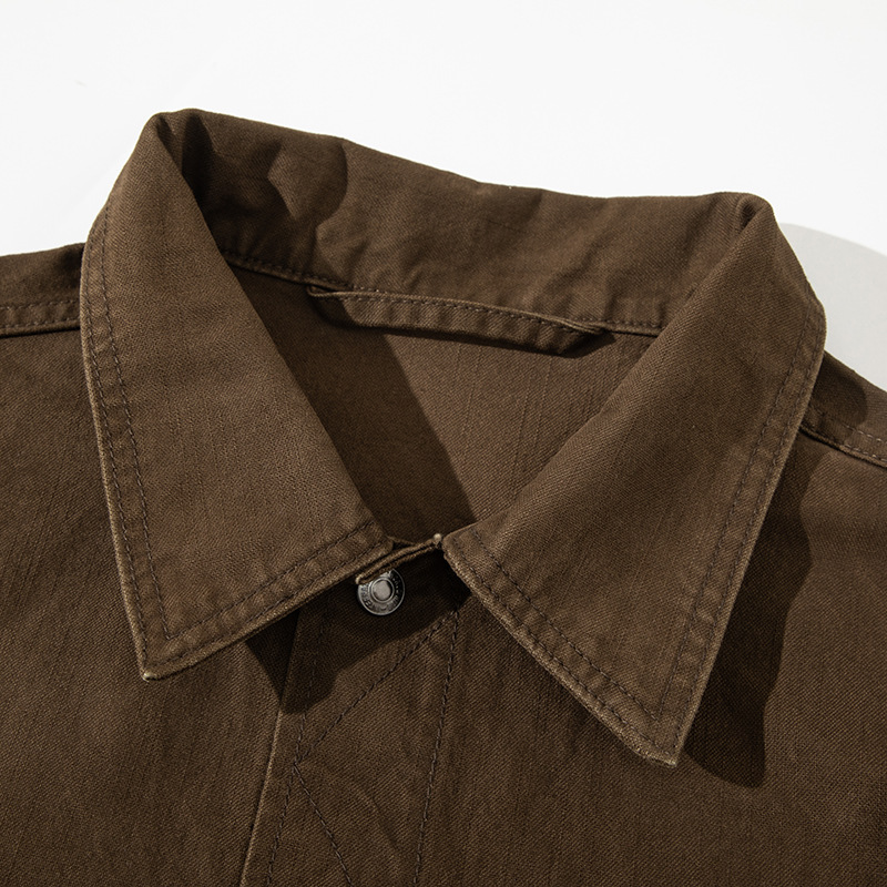 Áo giặt, phai màu và mã hóa Phong cách tiền cũ hợp thời trang 2025 Áo khoác bảo hộ lao động nam đa năng_thumbnail_7