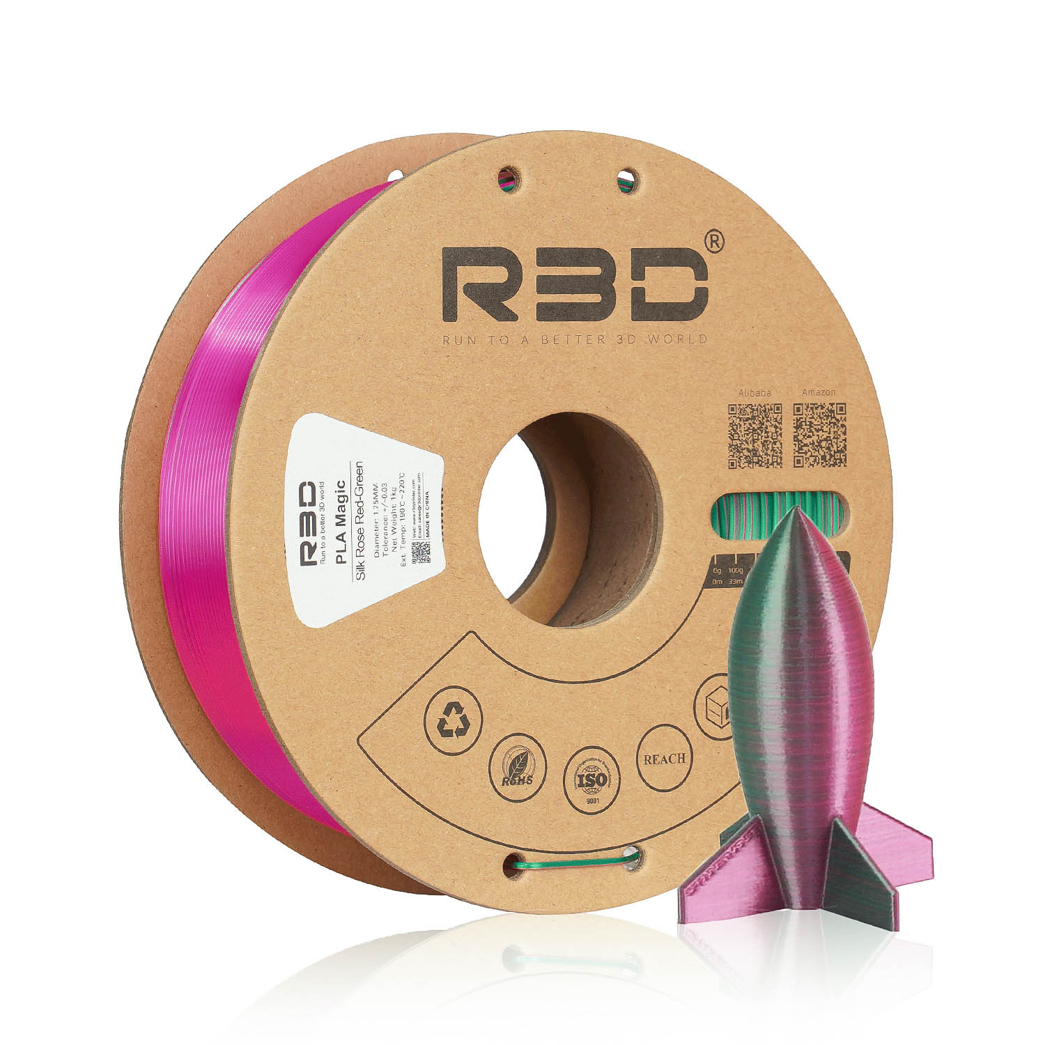 R3D PLA Dual 1kg - RoseRed Green